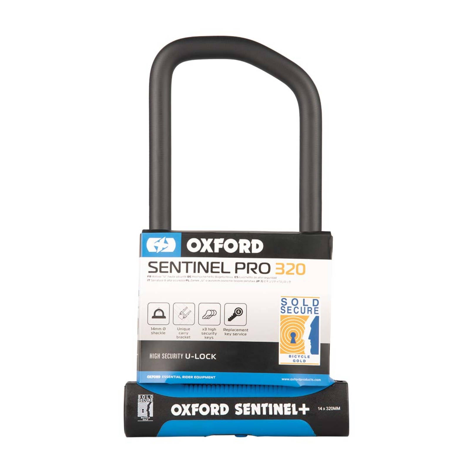 New OXFORD Sentinel Pro U-Lock 320mm x 177mm #OXLK325