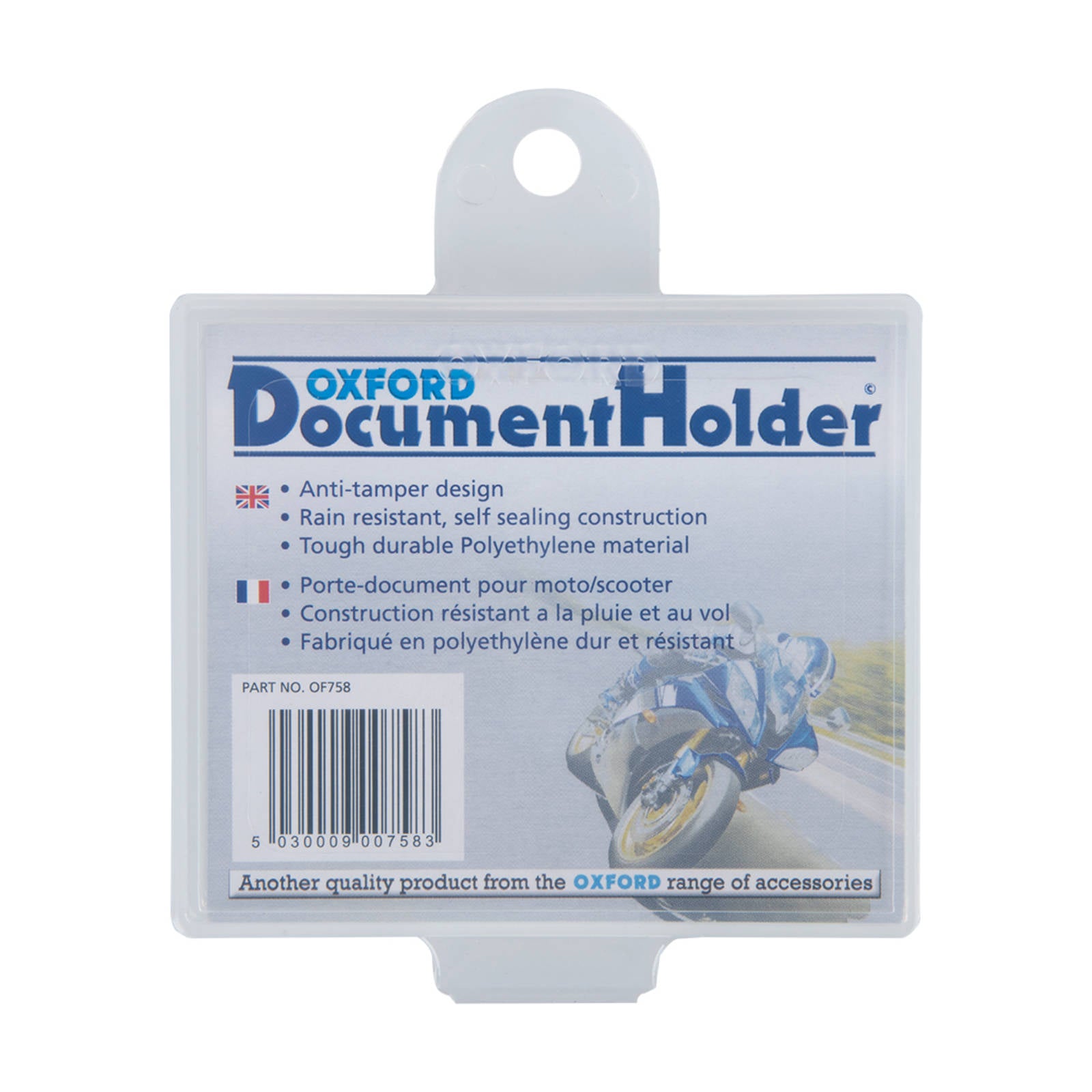 New OXFORD Plastic Insurance Slip Holder Square #OXOF758