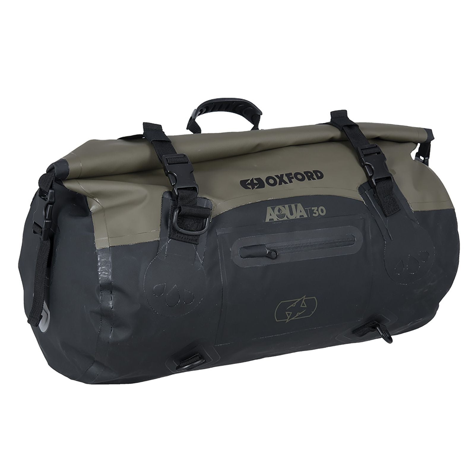 New OXFORD Aqua Roll Bag T30 - Black / Khaki #OXOL401