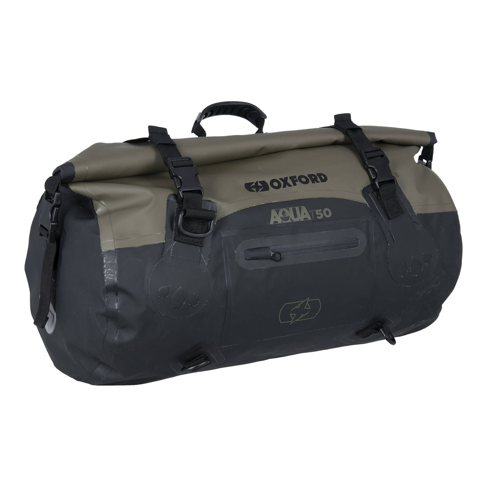 New OXFORD Roll Bag Aqua T50 - Black / Khaki #OXOL402