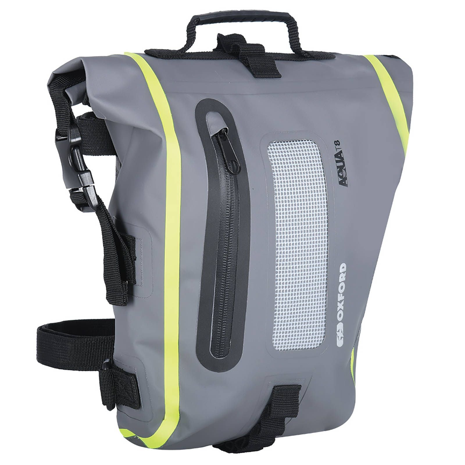 New OXFORD Aqua Tail Bag T8 - Black / Grey / Fluro Yellow #OXOL465