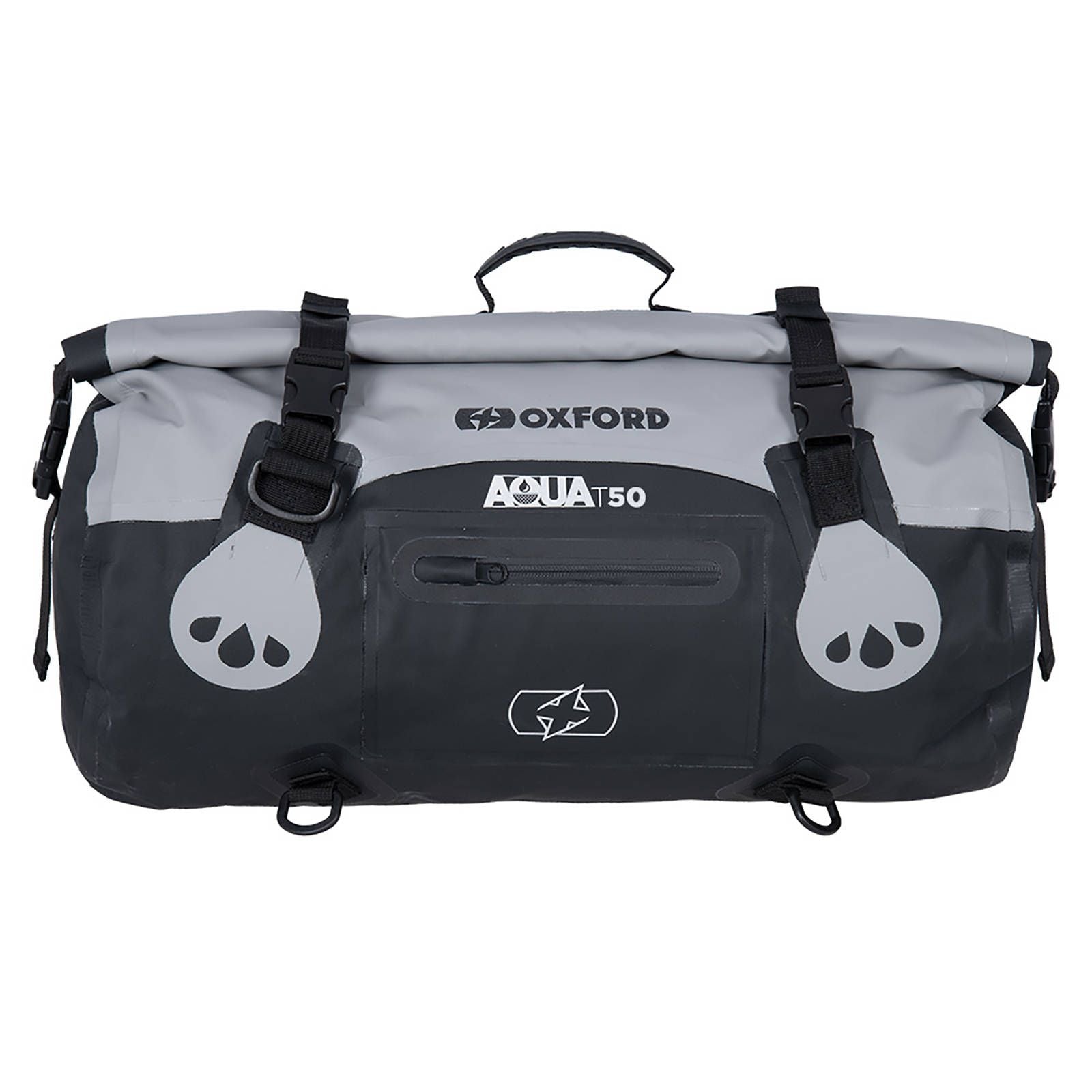 New OXFORD Aqua Roll Bag T50 - Black / Grey #OXOL482