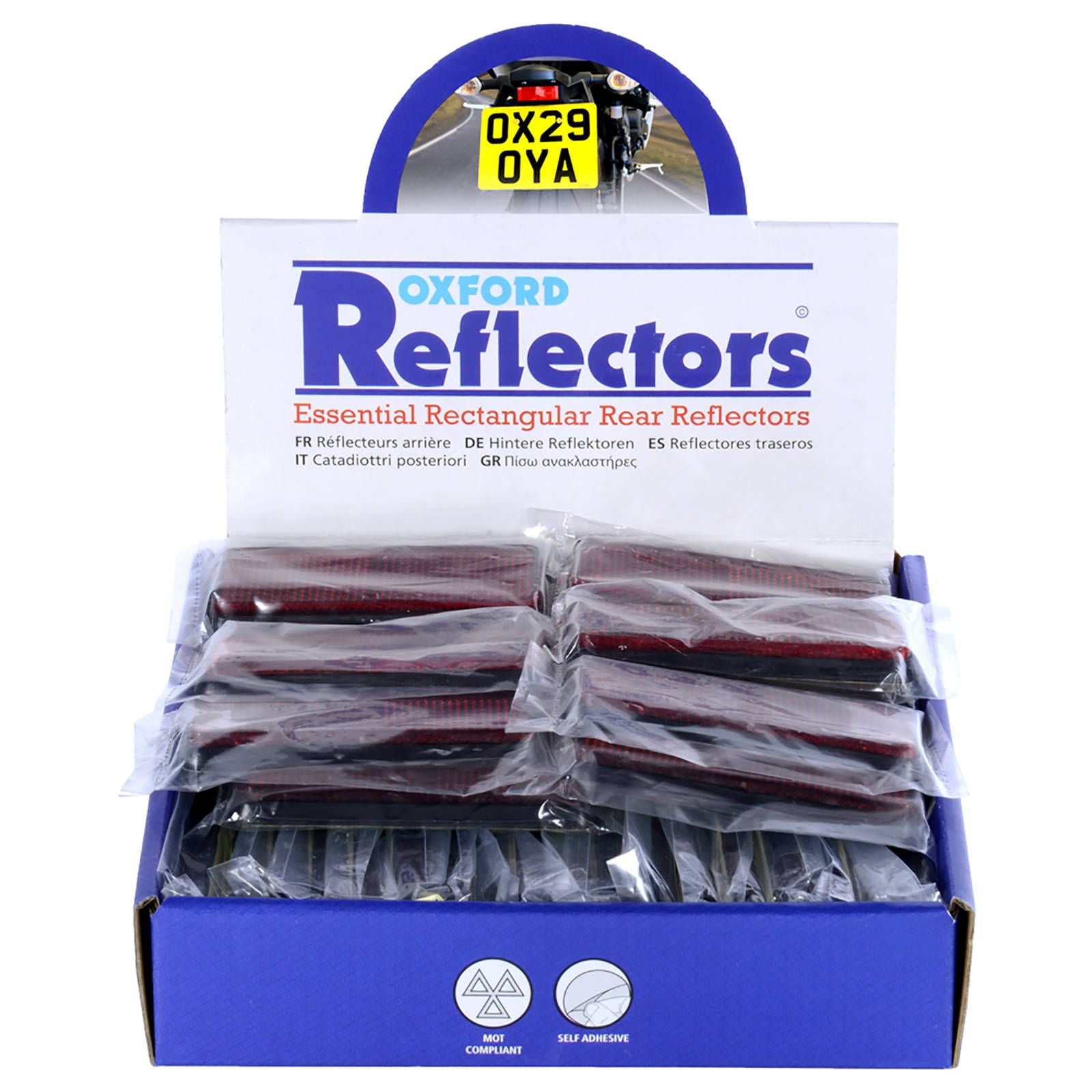 New OXFORD REFLECTORS RED RECTANGULAR BOX (50PCS) OXOX131