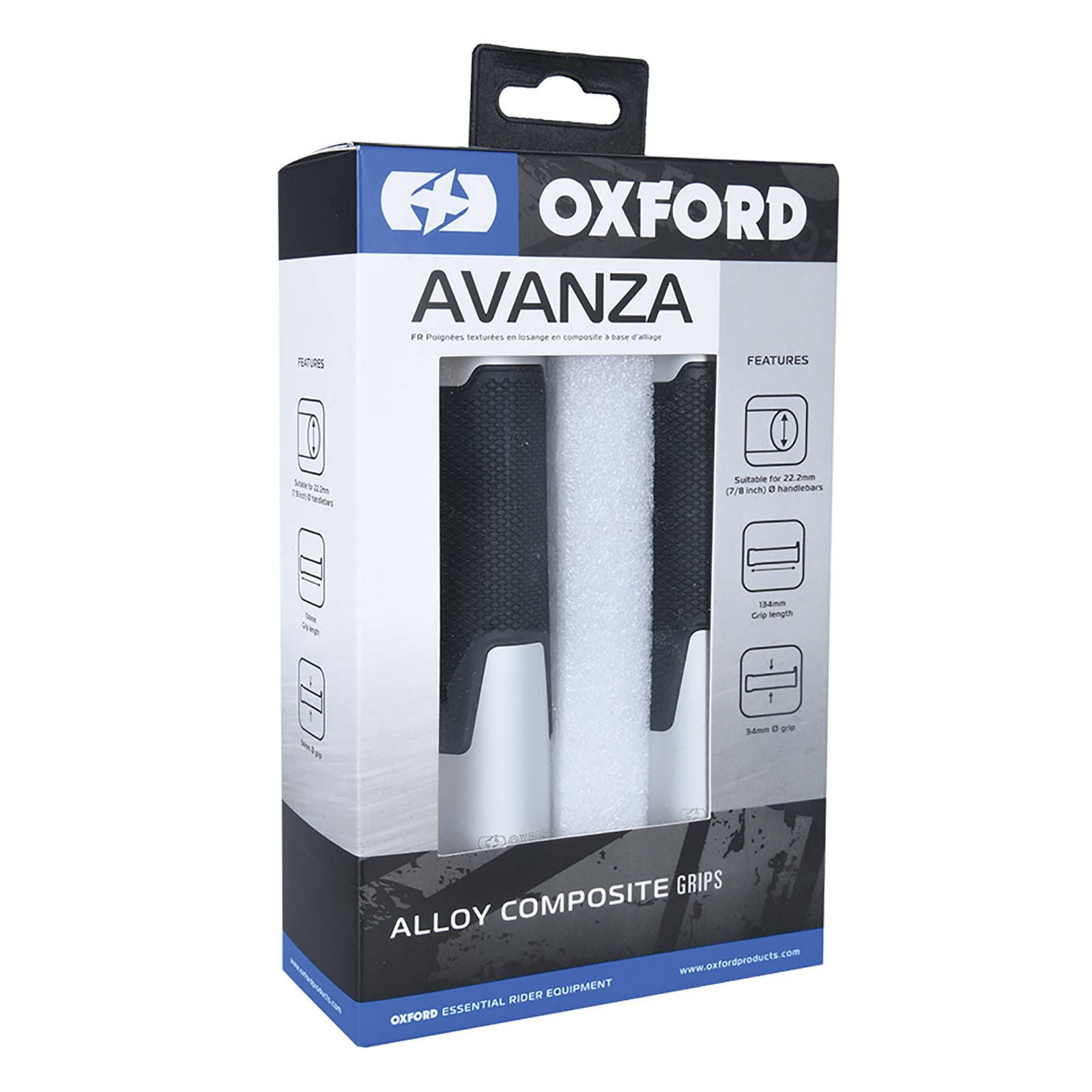 New OXFORD AVANZA HAND GRIPS SILVER OXOX610