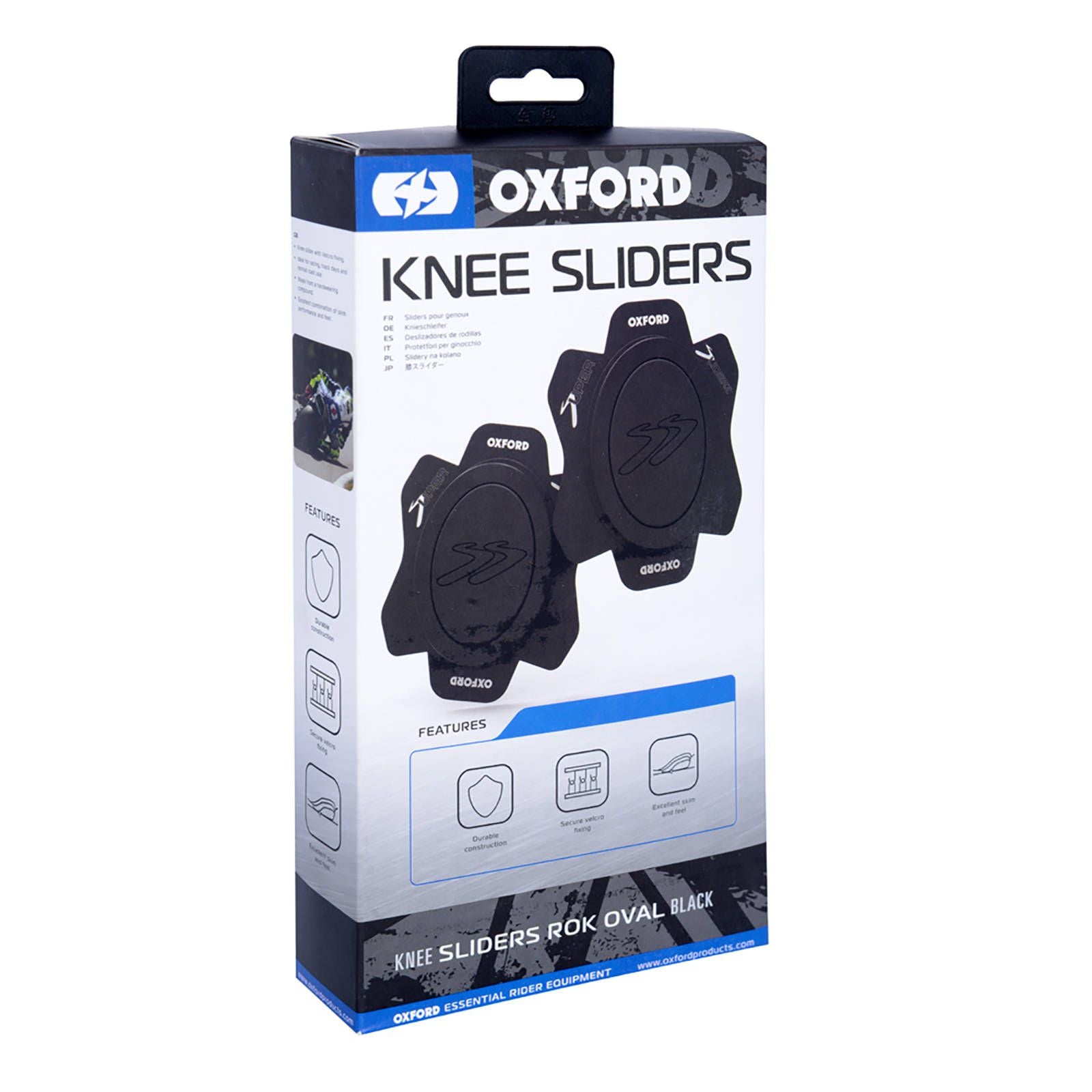 New OXFORD Rok Oval Knee Sliders - Black PR #OXOX687