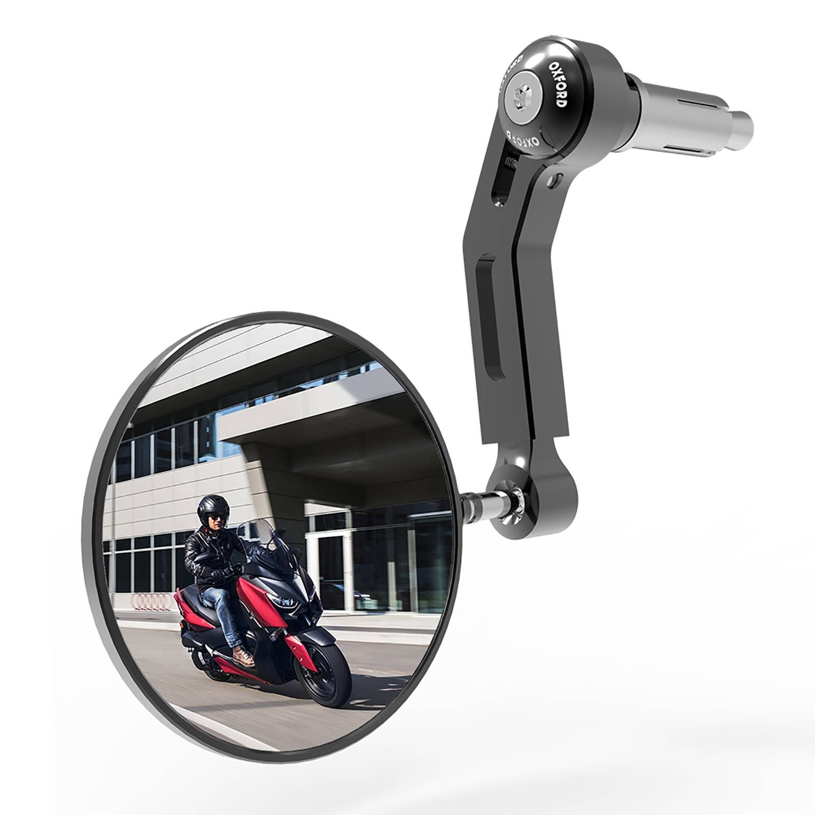 New OXFORD Premium Bar End Mirror - Left Black #OXOX711