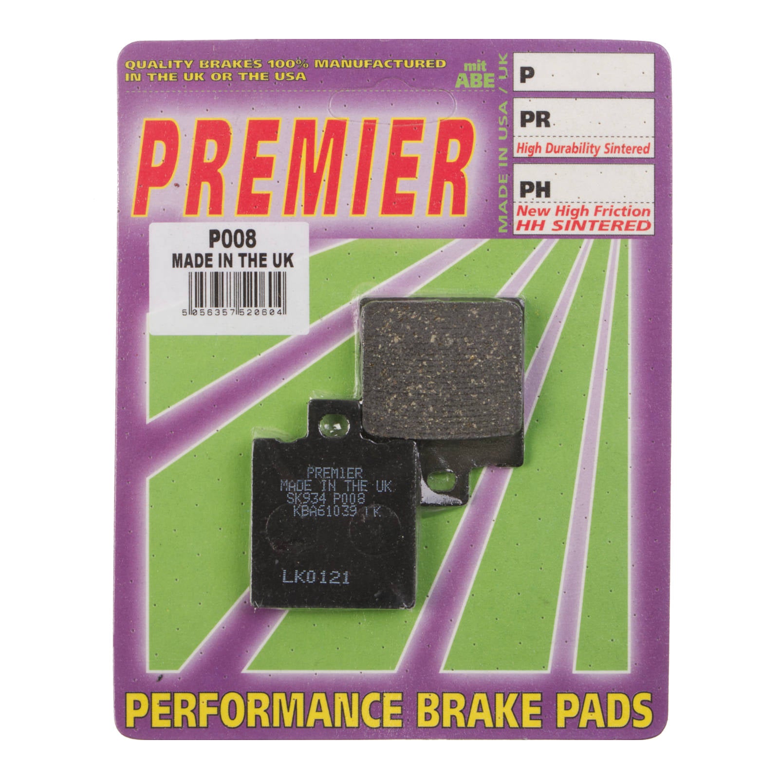 New PREMIER Brake Pads - P Organic Standard #PBP08 | Australian Moto Spares