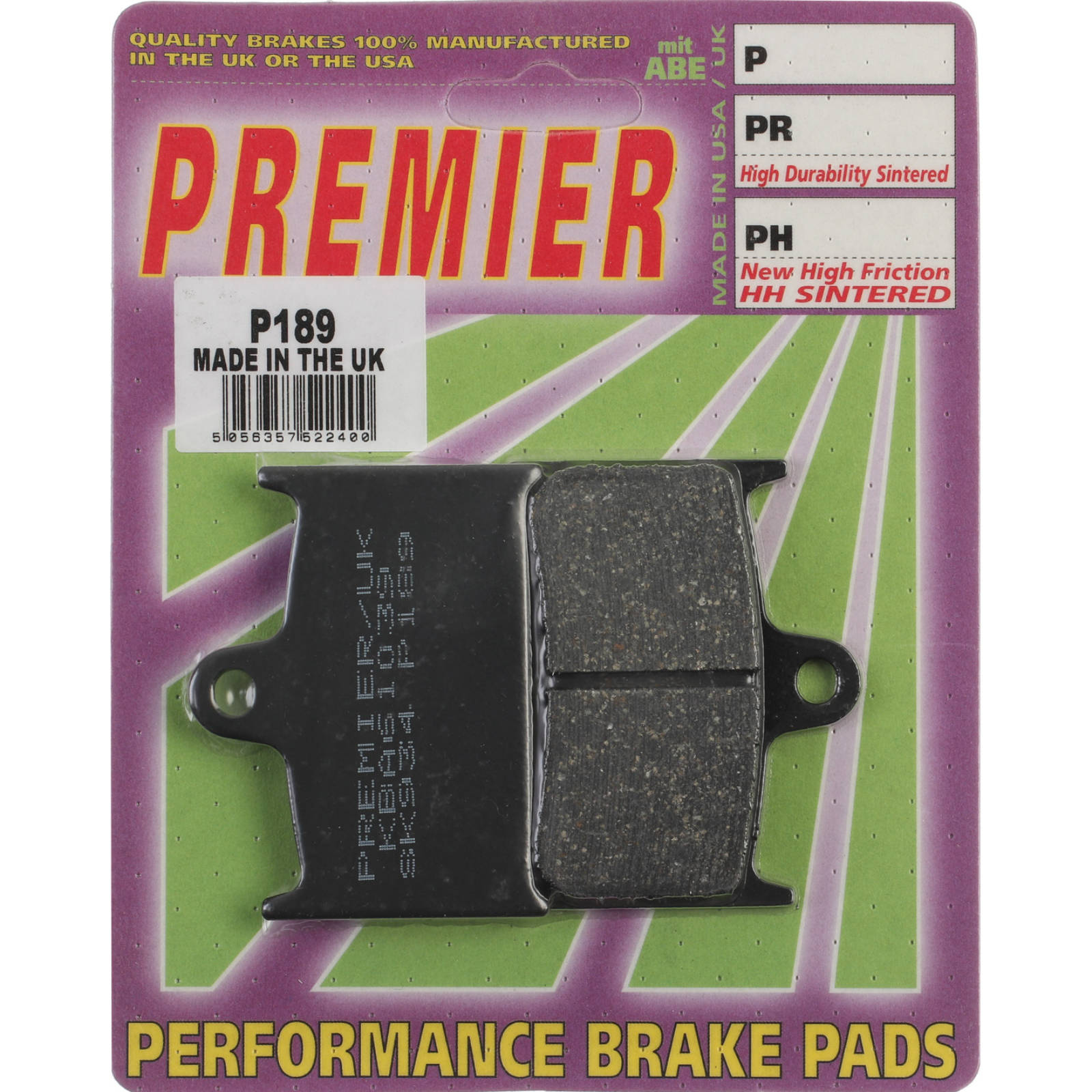 New PREMIER Brake Pads - P Organic Standard #PBP189 | Australian Moto Spares