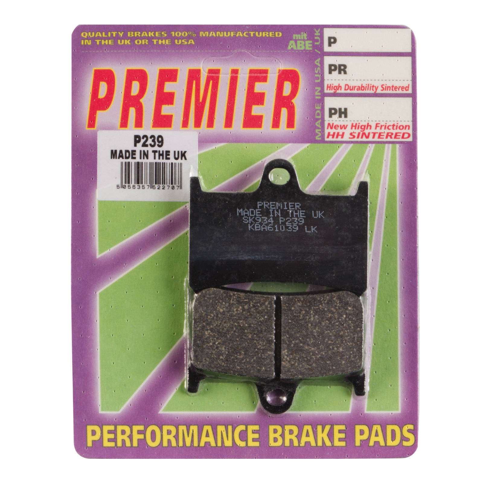 New PREMIER Brake Pads - P Organic Standard #PBP239 | Australian Moto Spares
