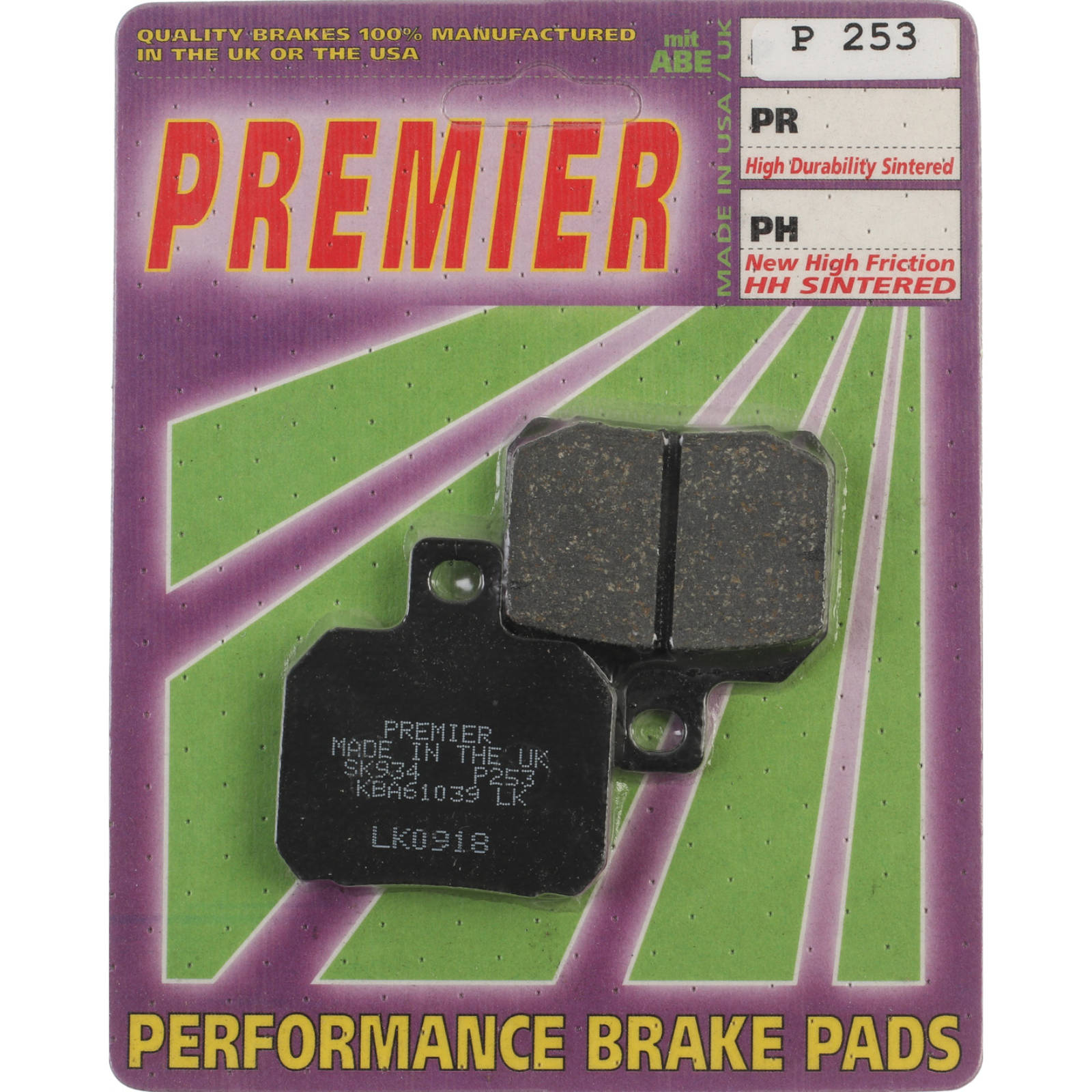 New PREMIER Brake Pads - P Organic Standard #PBP253 | Australian Moto Spares