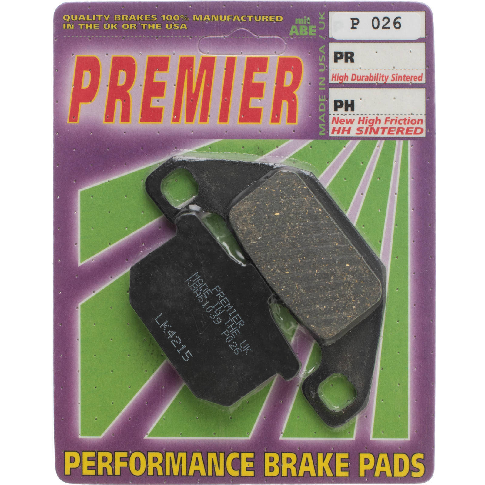 New PREMIER Brake Pads - P Organic Standard #PBP26 | Australian Moto Spares
