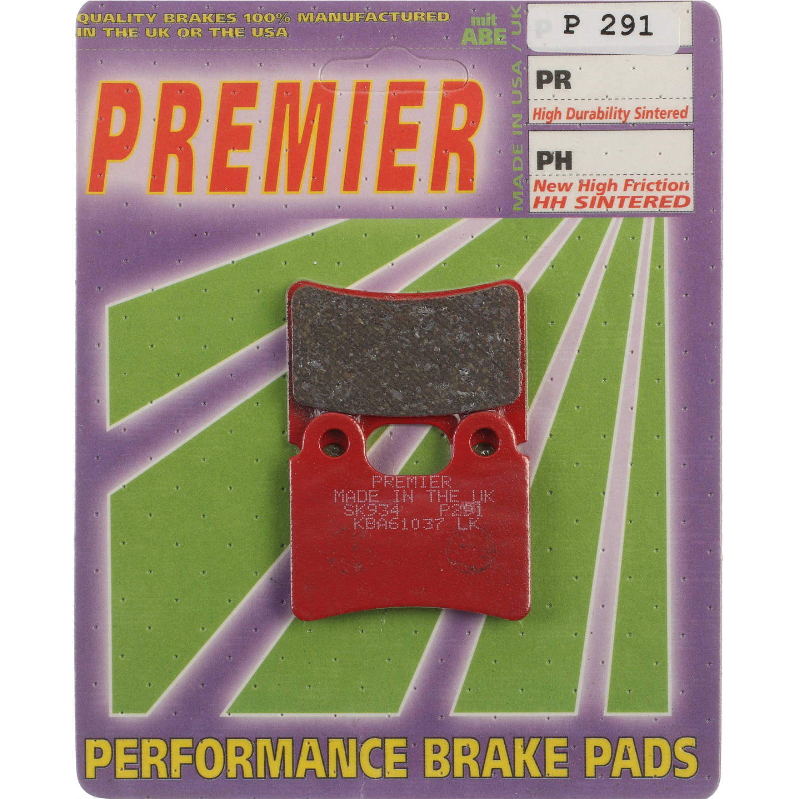 New PREMIER Brake Pads - P Organic Standard #PBP291 | Australian Moto Spares