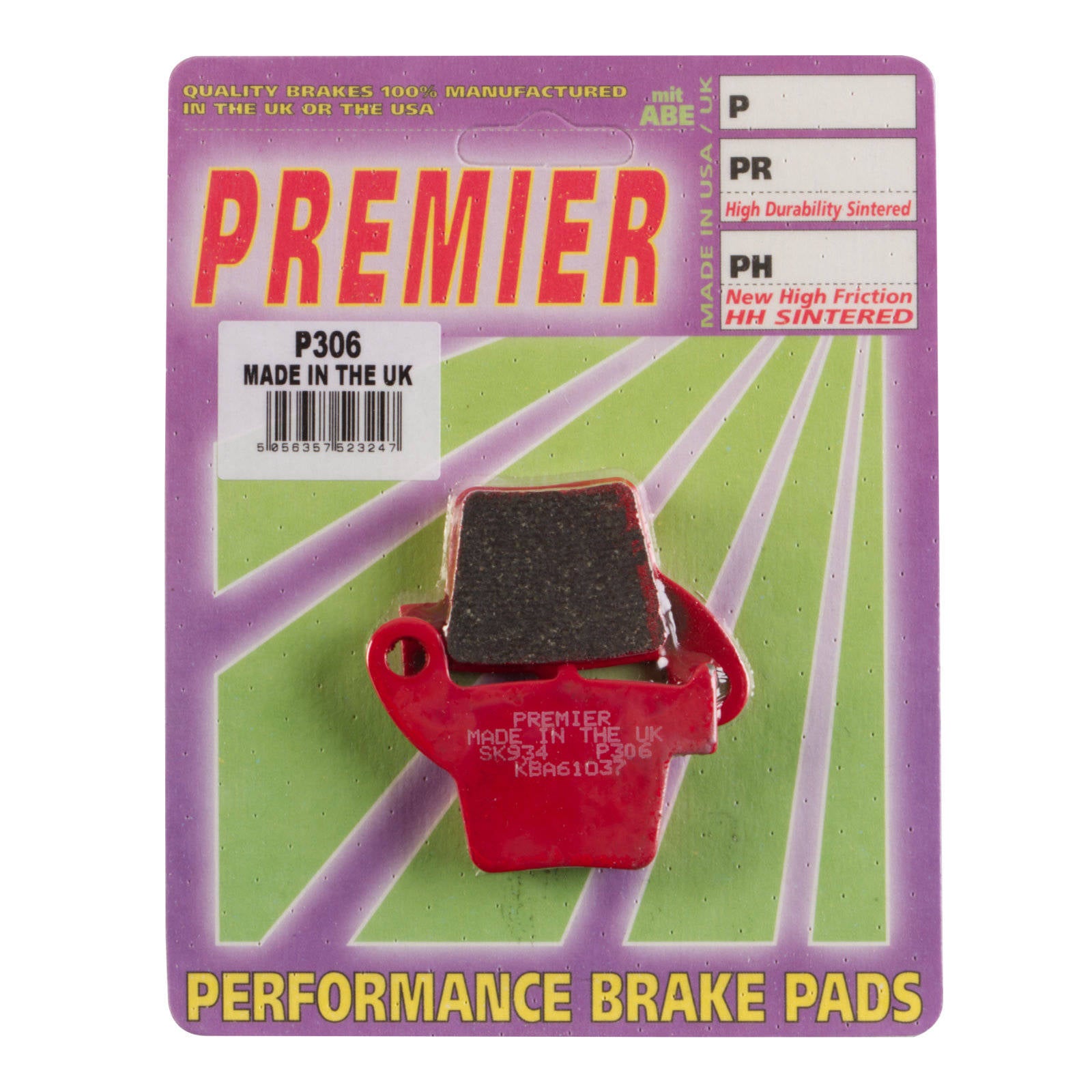 New PREMIER Brake Pads - P Organic Standard #PBP306 | Australian Moto Spares