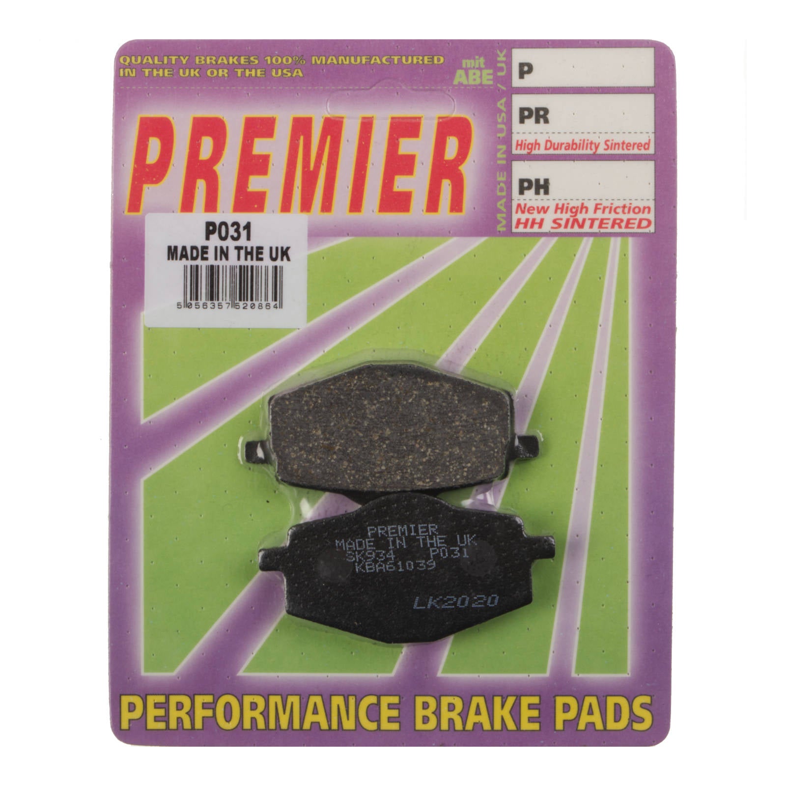 New PREMIER Brake Pads - P Organic Standard #PBP31 | Australian Moto Spares