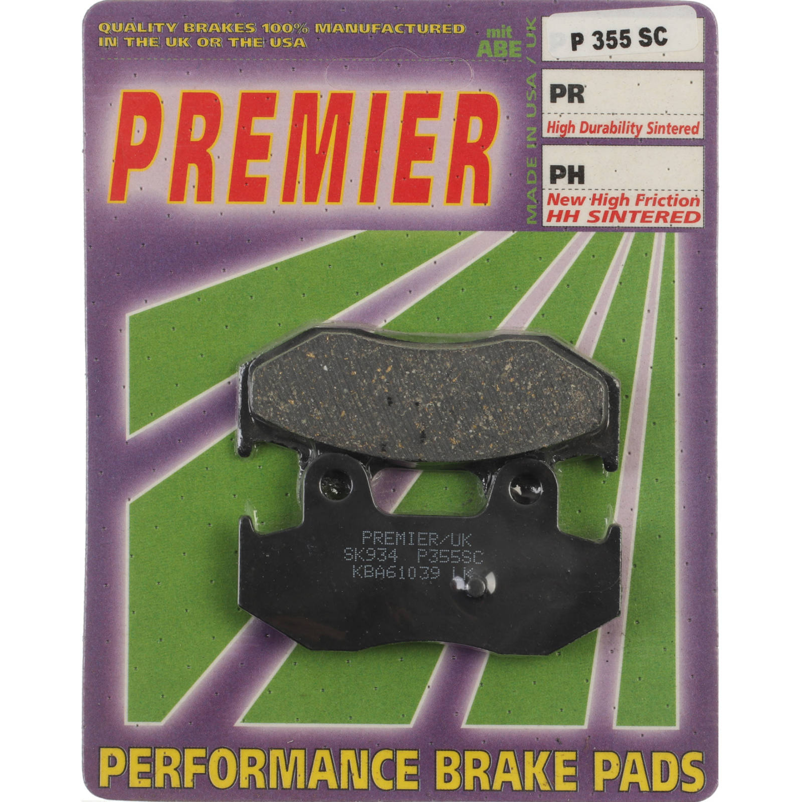 New PREMIER Brake Pads - P Organic Standard #PBP355 | Australian Moto Spares