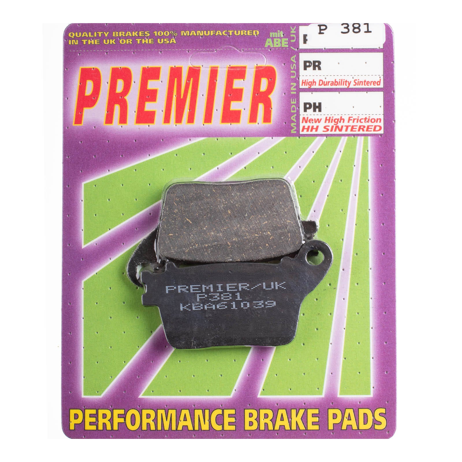 New PREMIER Brake Pads - P Organic Standard #PBP381 | Australian Moto Spares