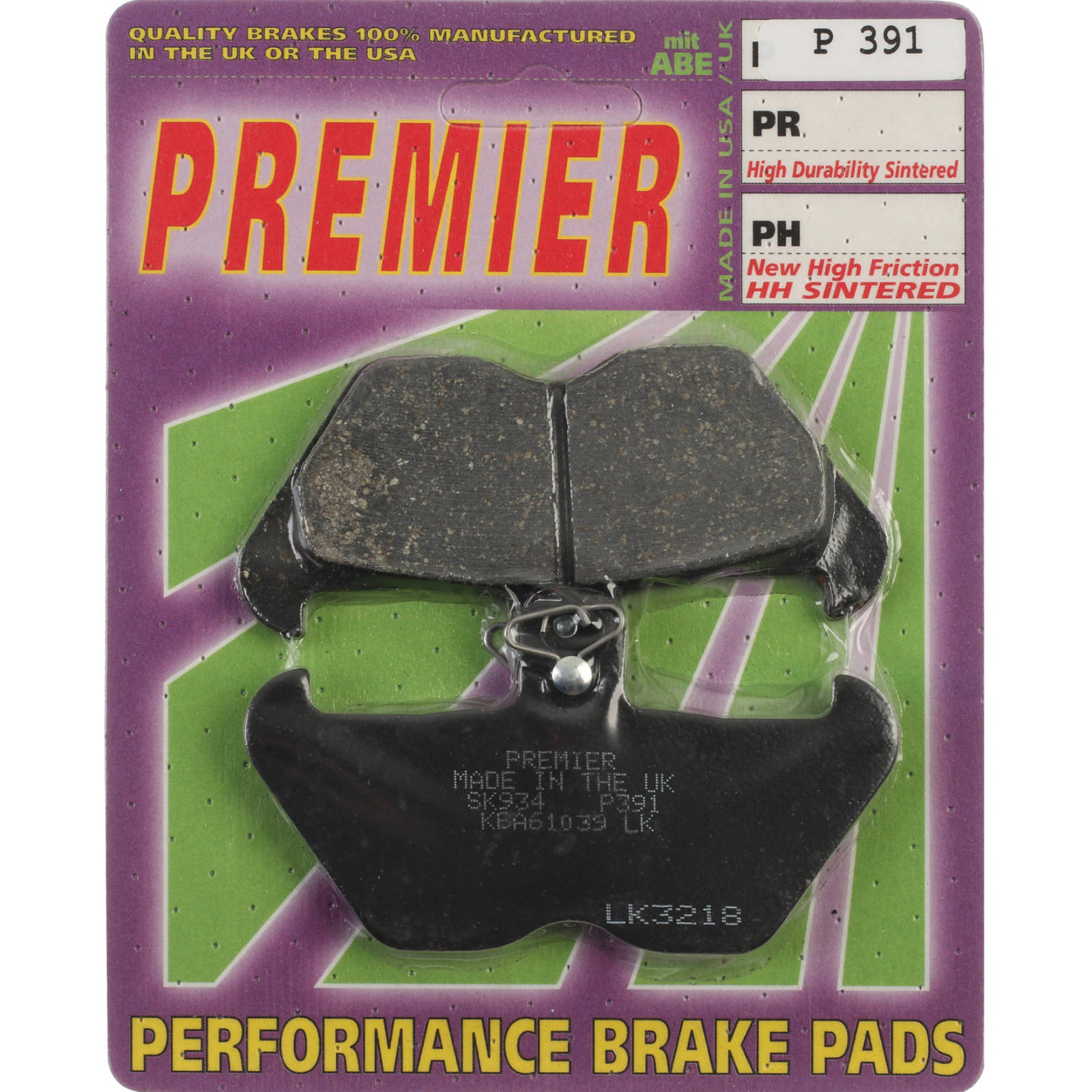 New PREMIER Brake Pads - P Organic Standard #PBP391 | Australian Moto Spares