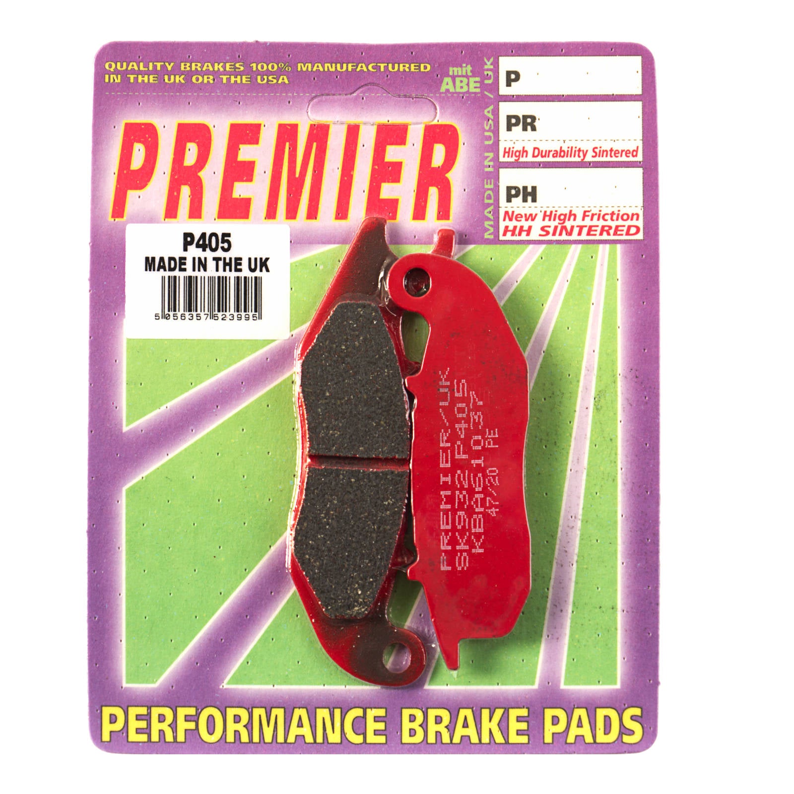 New PREMIER Brake Pads - P Organic Standard (GF278S3) #PBP405 | Australian Moto Spares