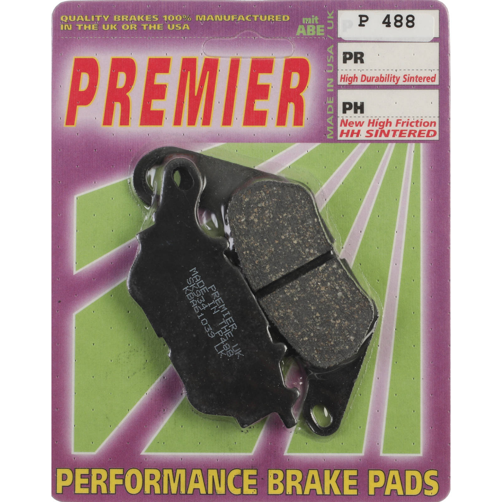 New PREMIER Brake Pad - P Organic Standard (GF370S3) #PBP488