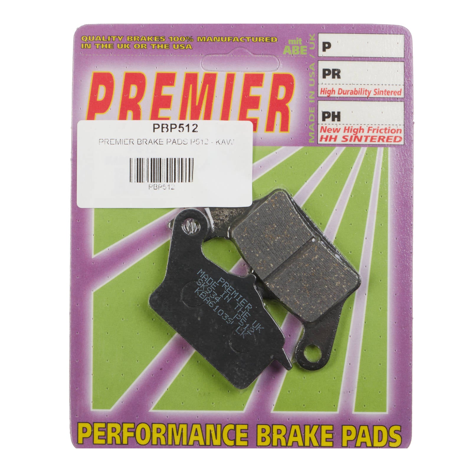 New PREMIER Brake Pads - P Organic Standard #PBP512 | Australian Moto Spares