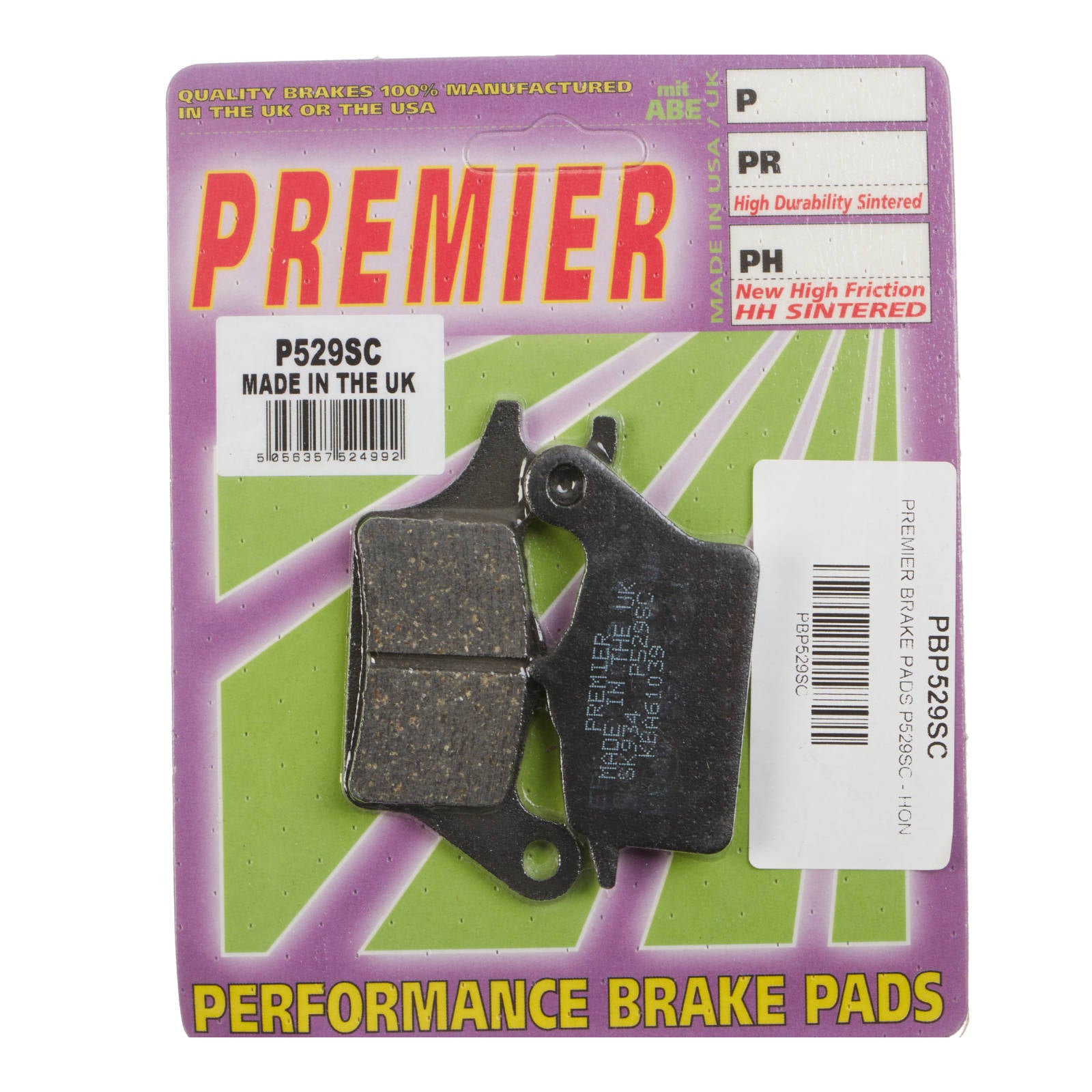 New PREMIER Brake Pads - P-Sc Organic Scooter #PBP529SC | Australian Moto Spares