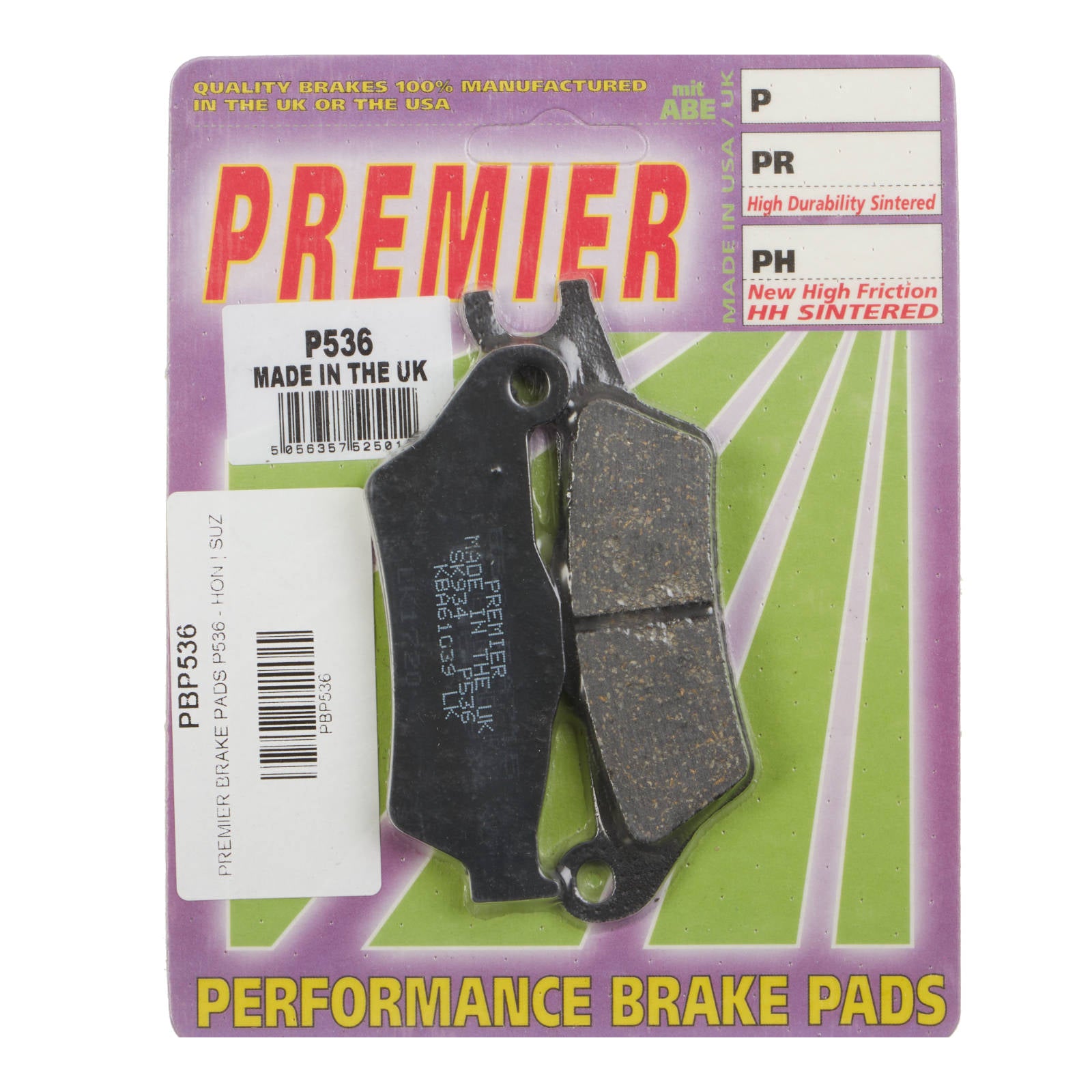 New PREMIER Brake Pads - P Organic Standard #PBP536 | Australian Moto Spares