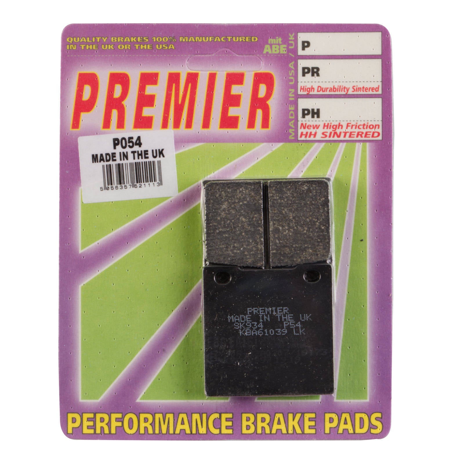 New PREMIER Brake Pads - P Organic Standard #PBP54 | Australian Moto Spares