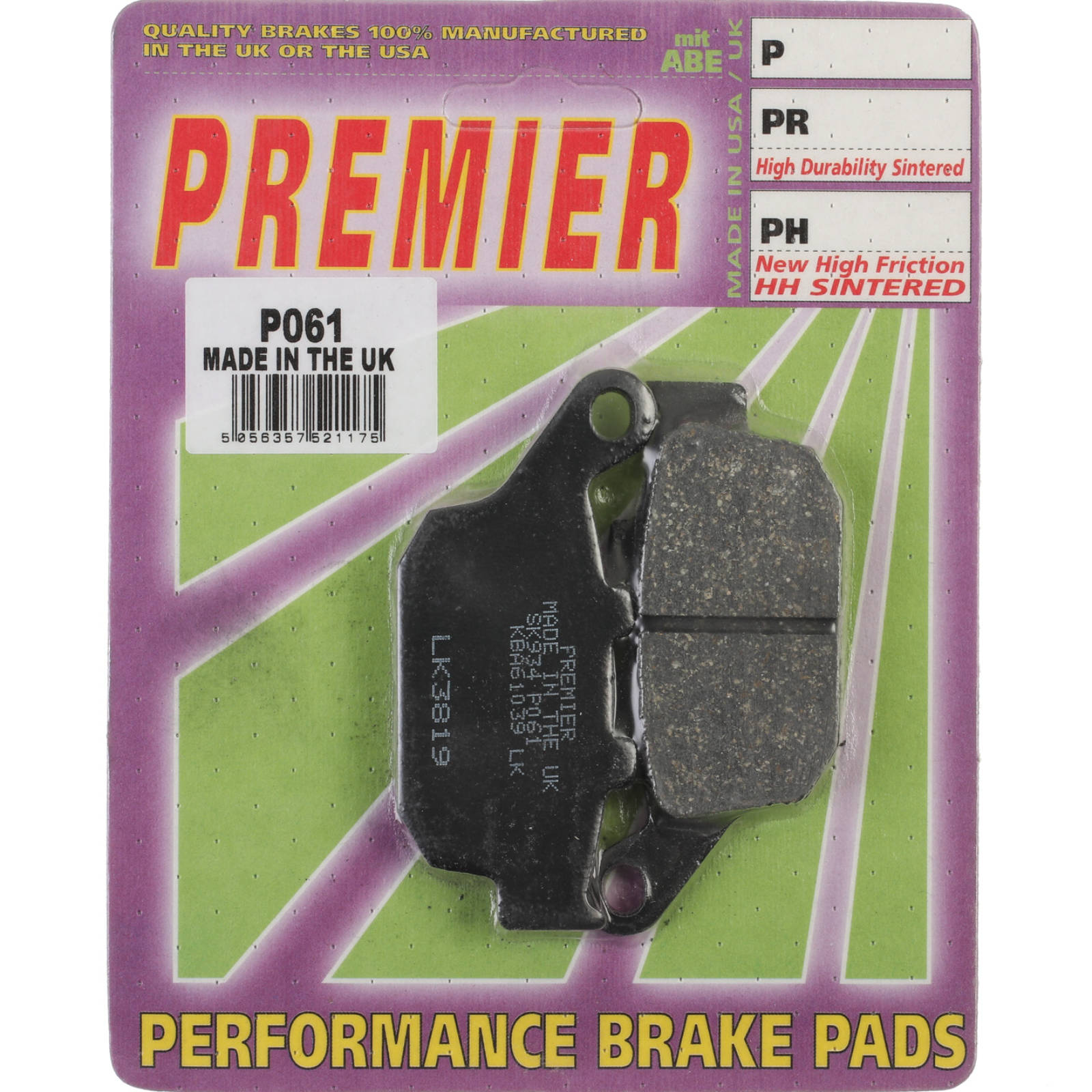 New PREMIER Brake Pads - P Organic Standard #PBP61 | Australian Moto Spares