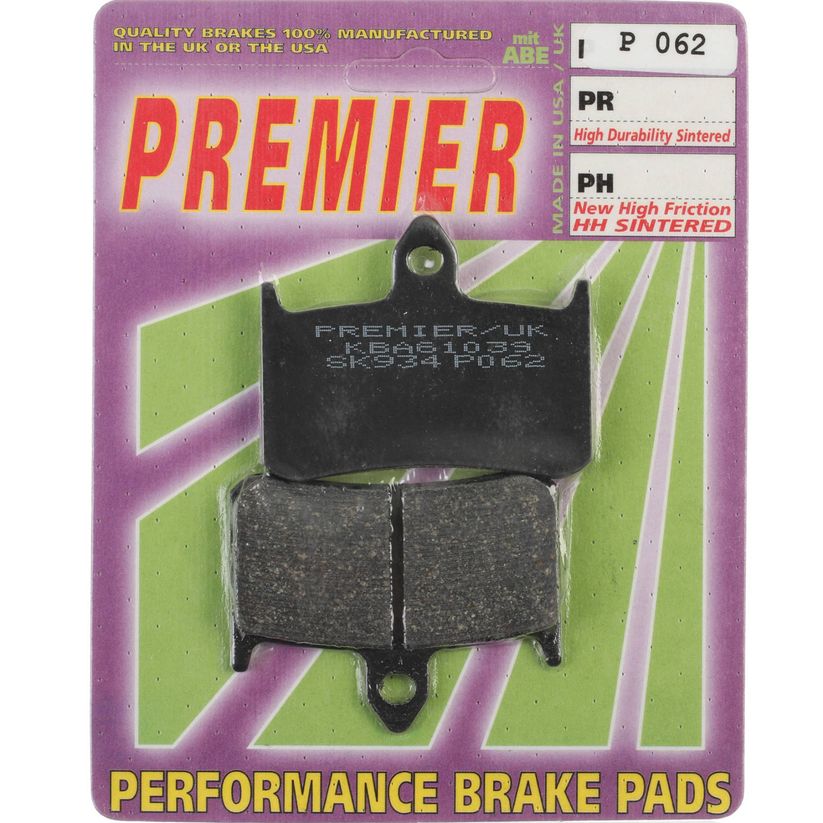 New PREMIER Brake Pads - P Organic Standard #PBP62 | Australian Moto Spares