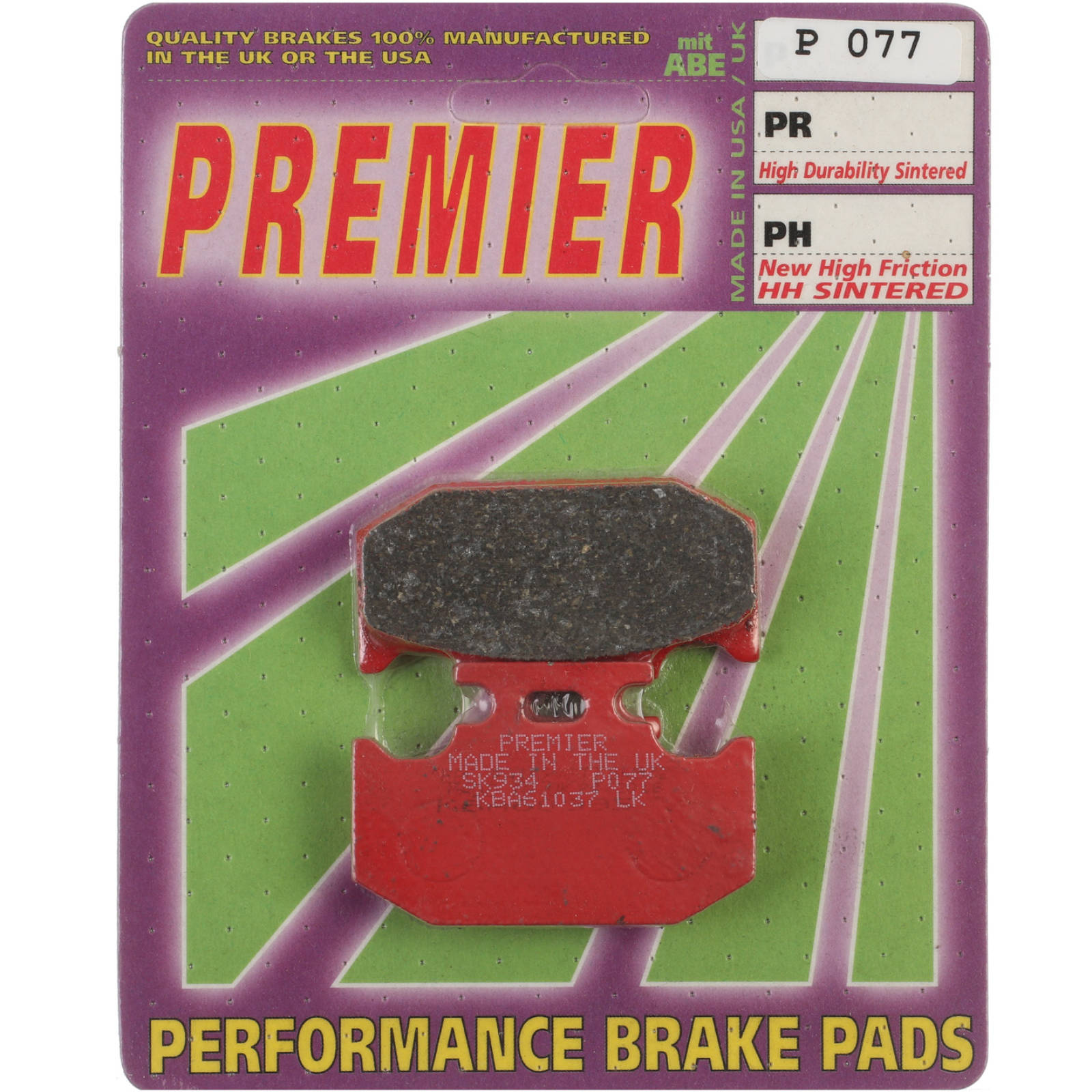 New PREMIER Brake Pads - P Organic Standard #PBP77 | Australian Moto Spares