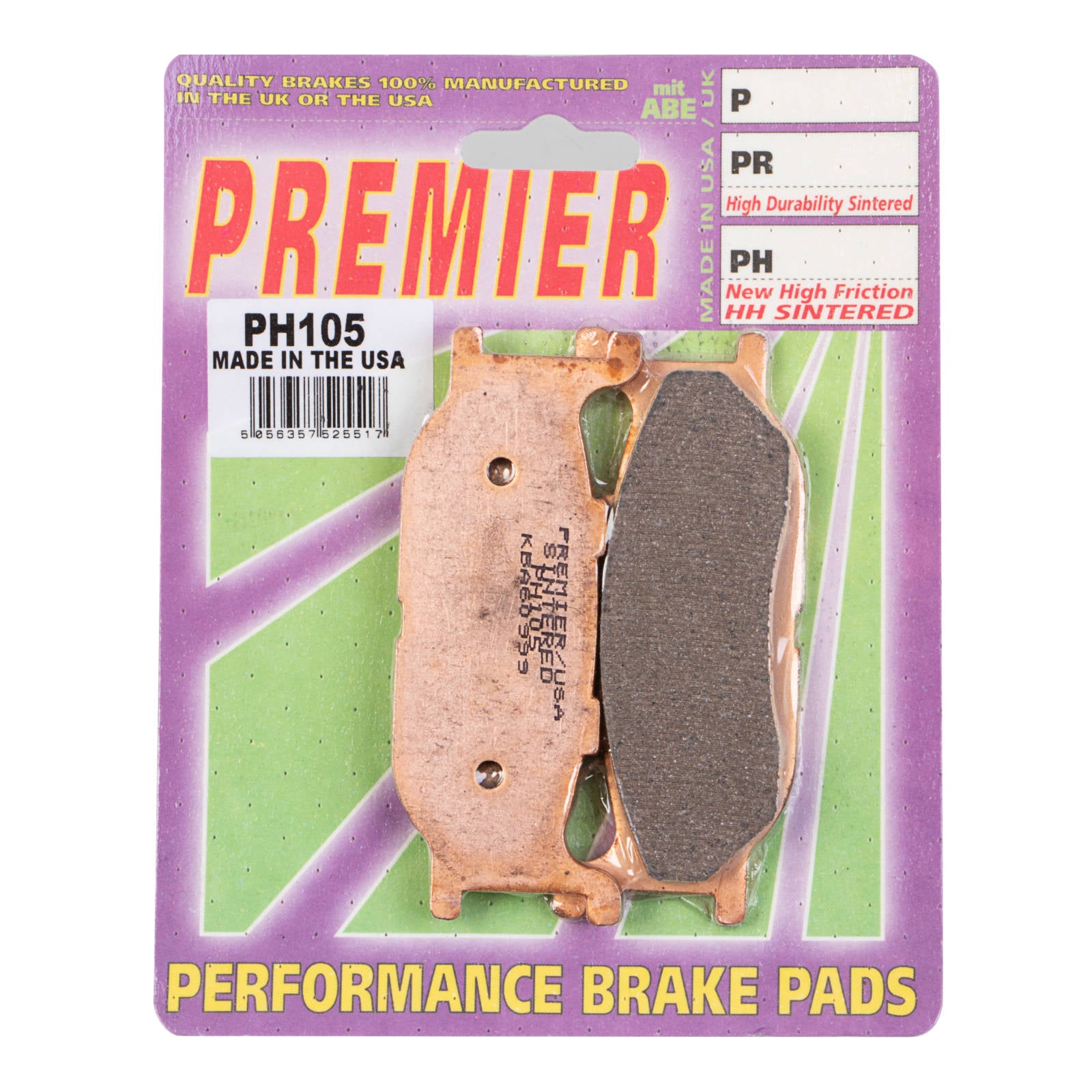 New PREMIER Brake Pad - PH Street Sintered (GF048S3) #PBPH105
