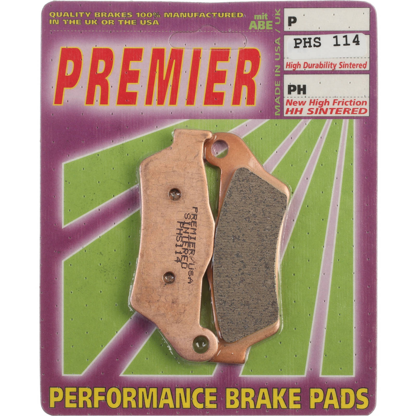 New PREMIER Brake Pad - PH Street Sintered (GF031S3) #PBPH114