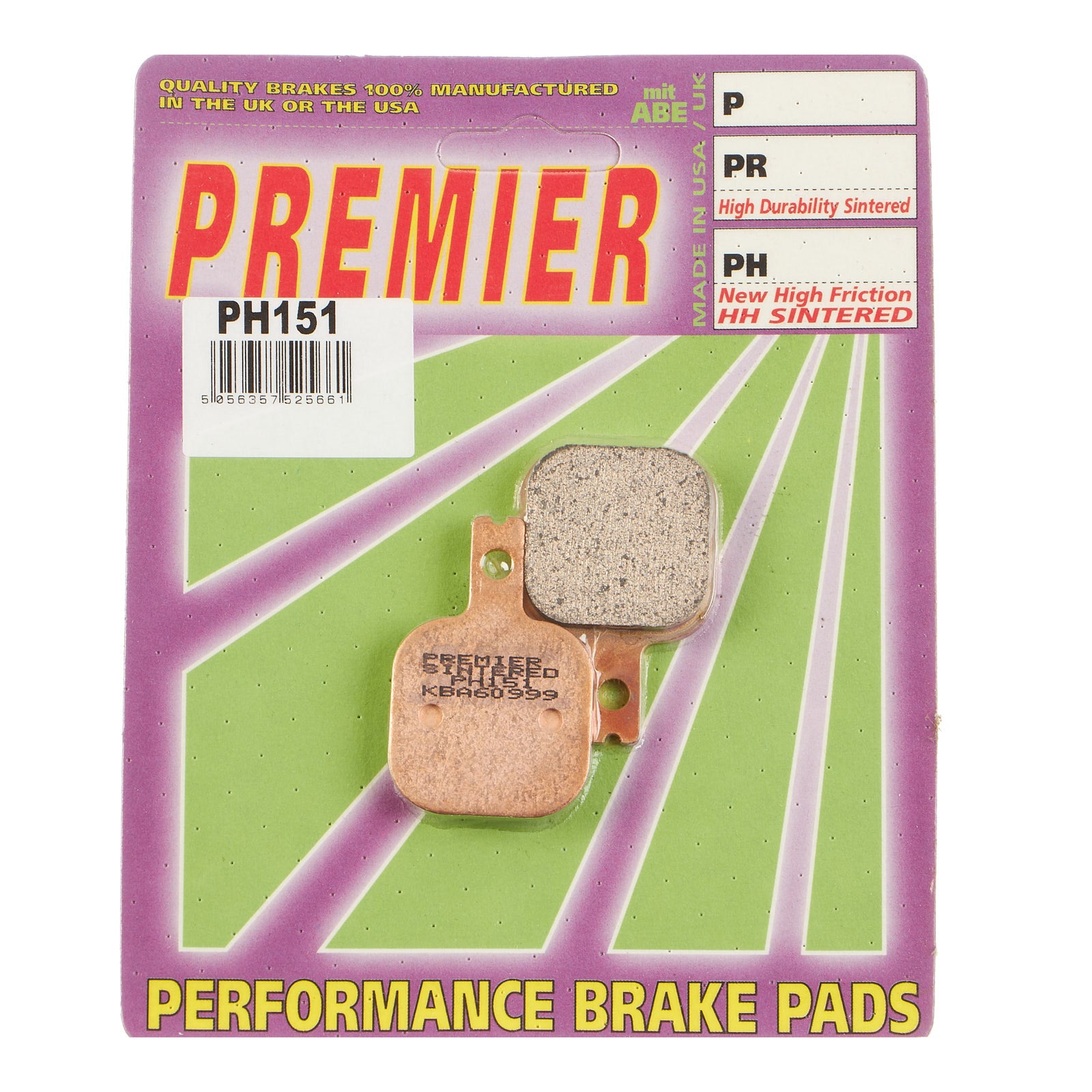 New PREMIER Brake Pads - PH Street Sintered #PBPH151 | Australian Moto Spares