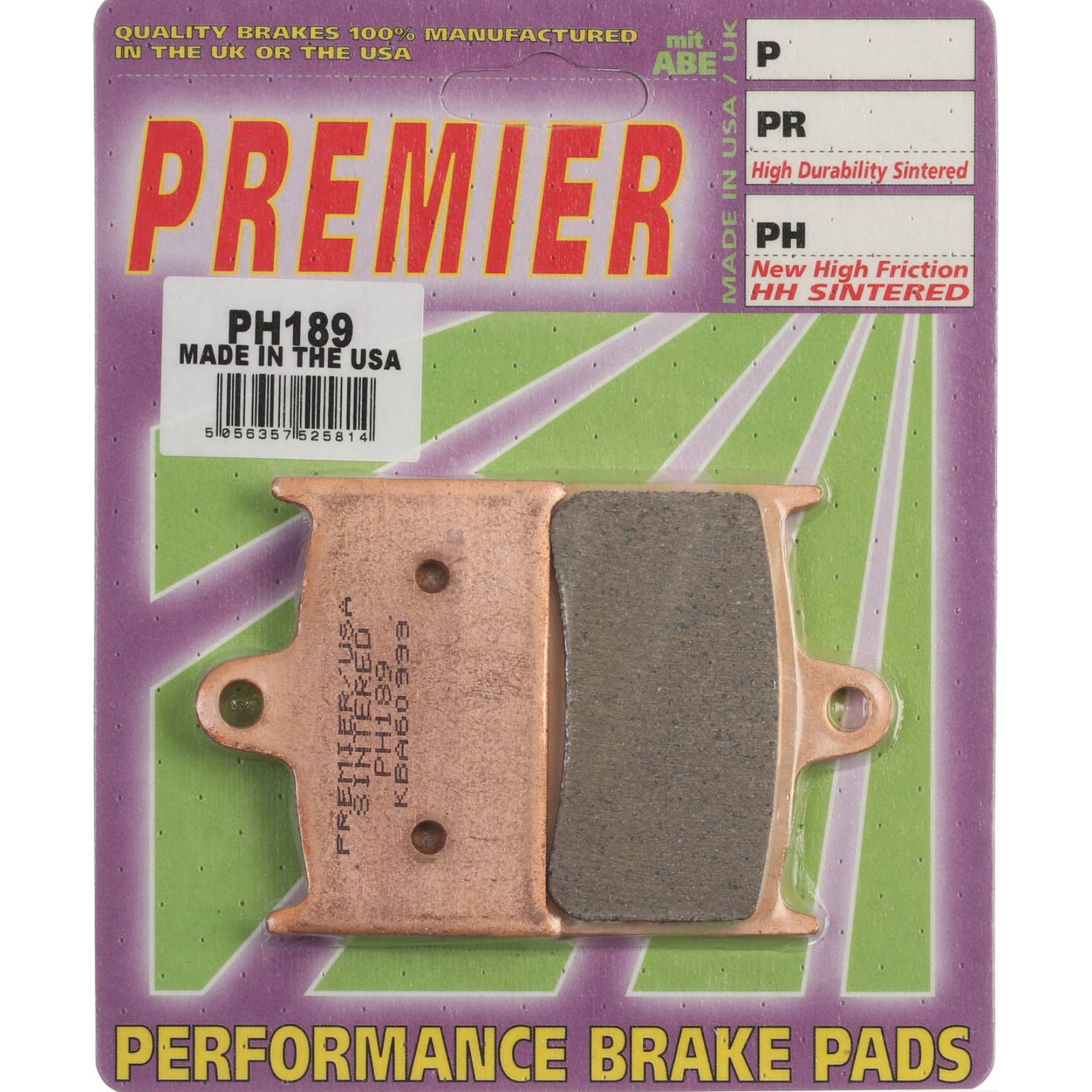 New PREMIER Brake Pad - PH Street Sintered (GF017S3) #PBPH189