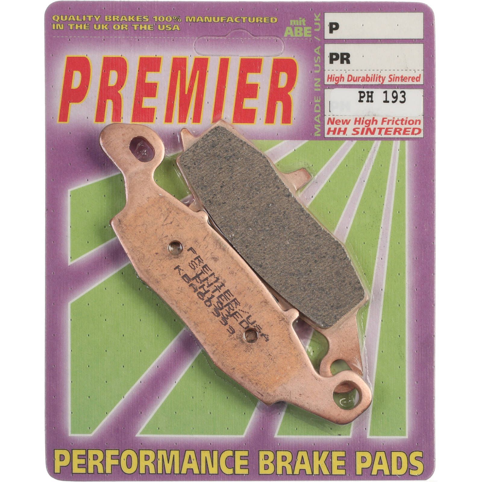 New PREMIER Brake Pad - PH Street Sintered (GF104S3) #PBPH193