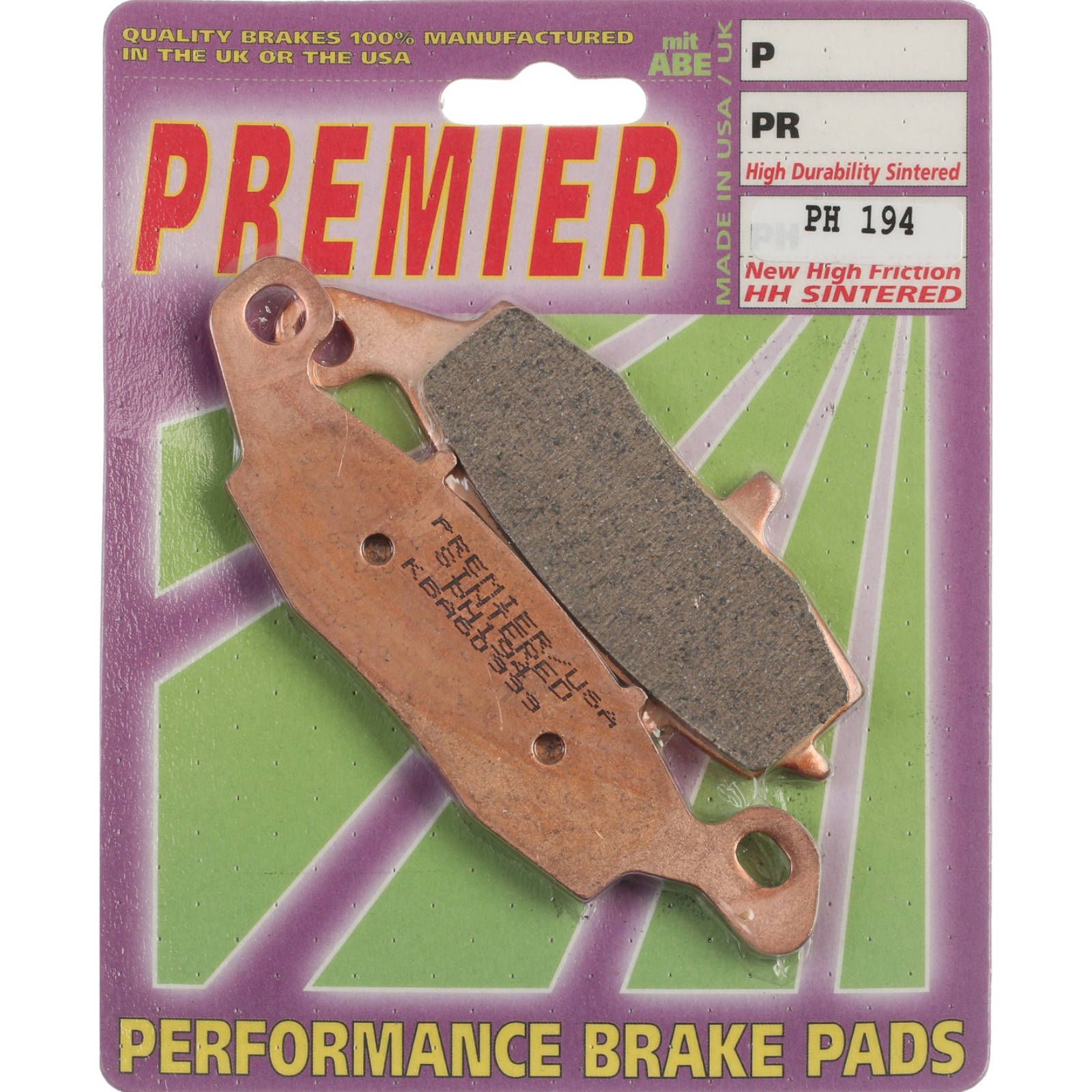 New PREMIER Brake Pad - PH Street Sintered (GF124S3) #PBPH194