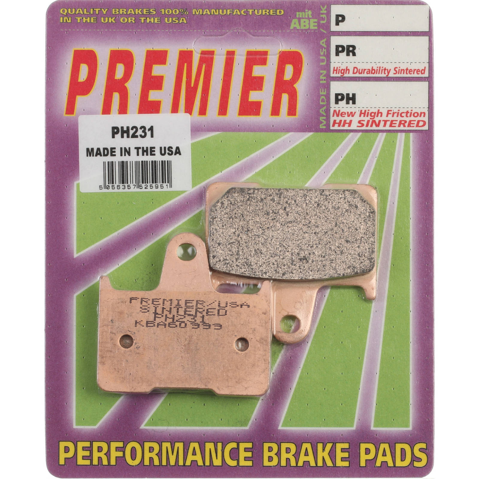New PREMIER Brake Pad - PH Street Sintered (GF148S3) #PBPH231