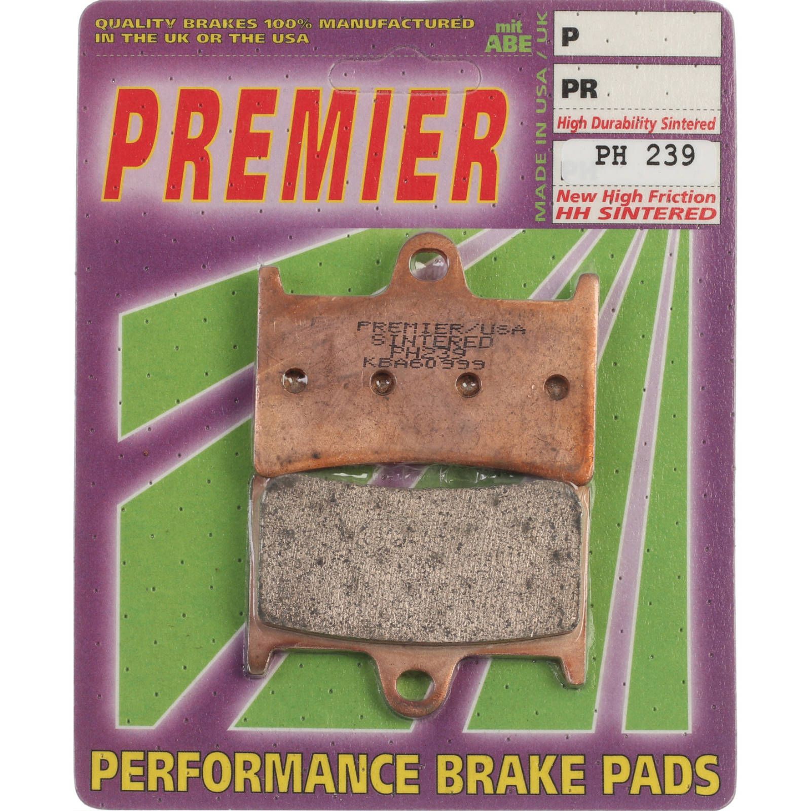 New PREMIER Brake Pad - PH Street Sintered (GF070S3) #PBPH239