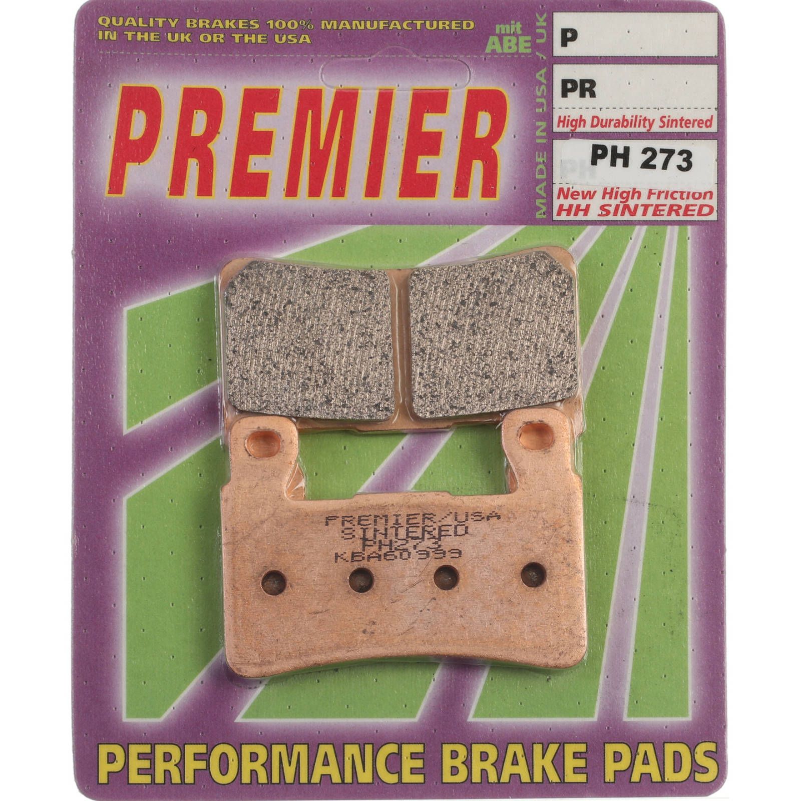 New PREMIER Brake Pad - PH Street Sintered (GF134S3) #PBPH273