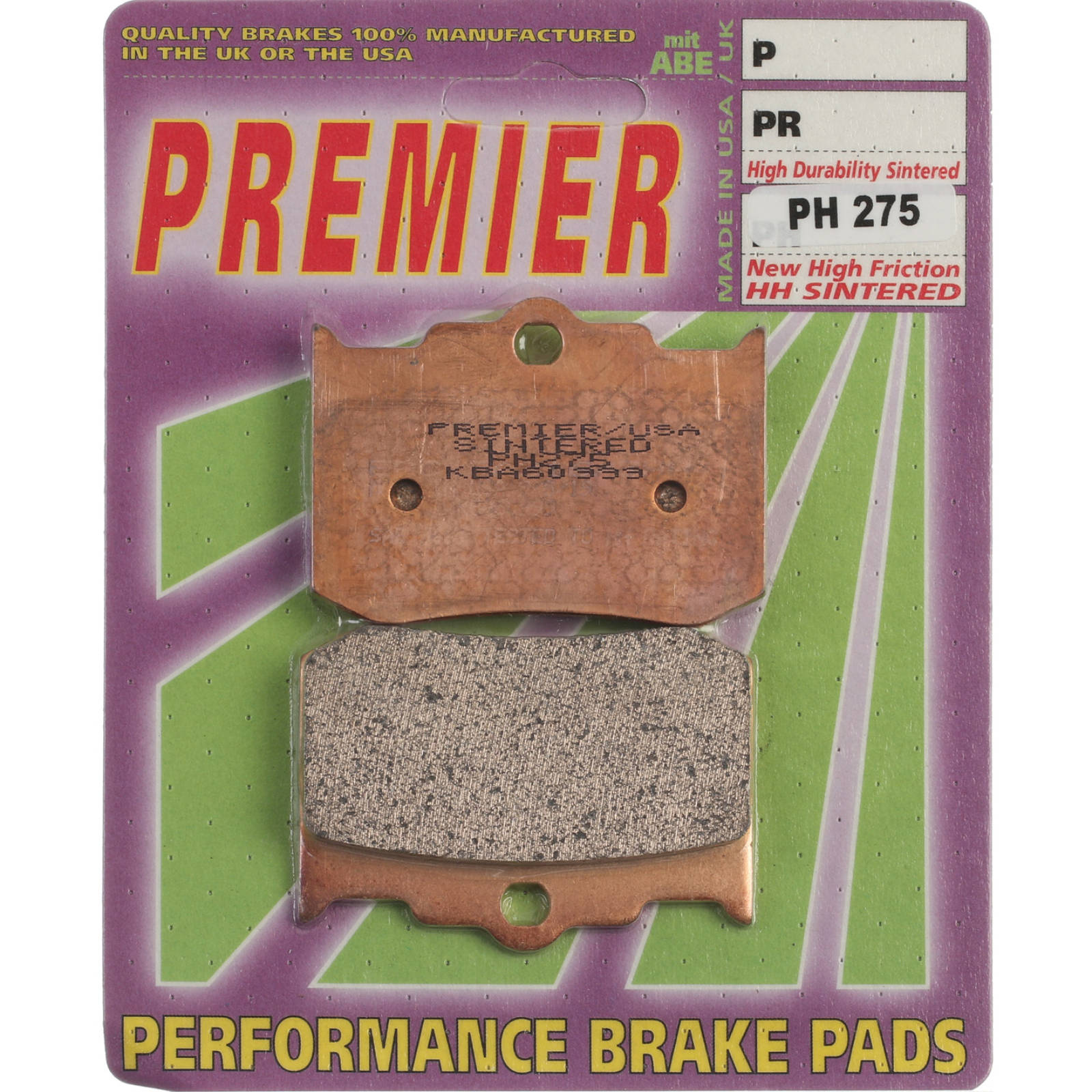 New PREMIER Brake Pad - PH Street Sintered (GF132S3) #PBPH275