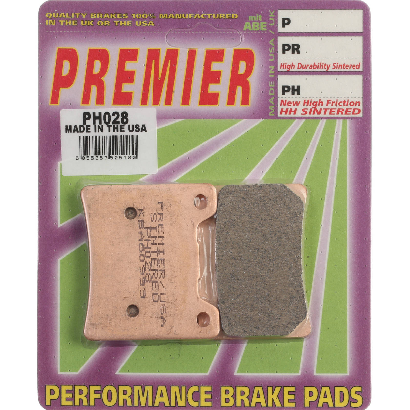New PREMIER Brake Pad - PH Street Sintered (GF015S3) #PBPH28
