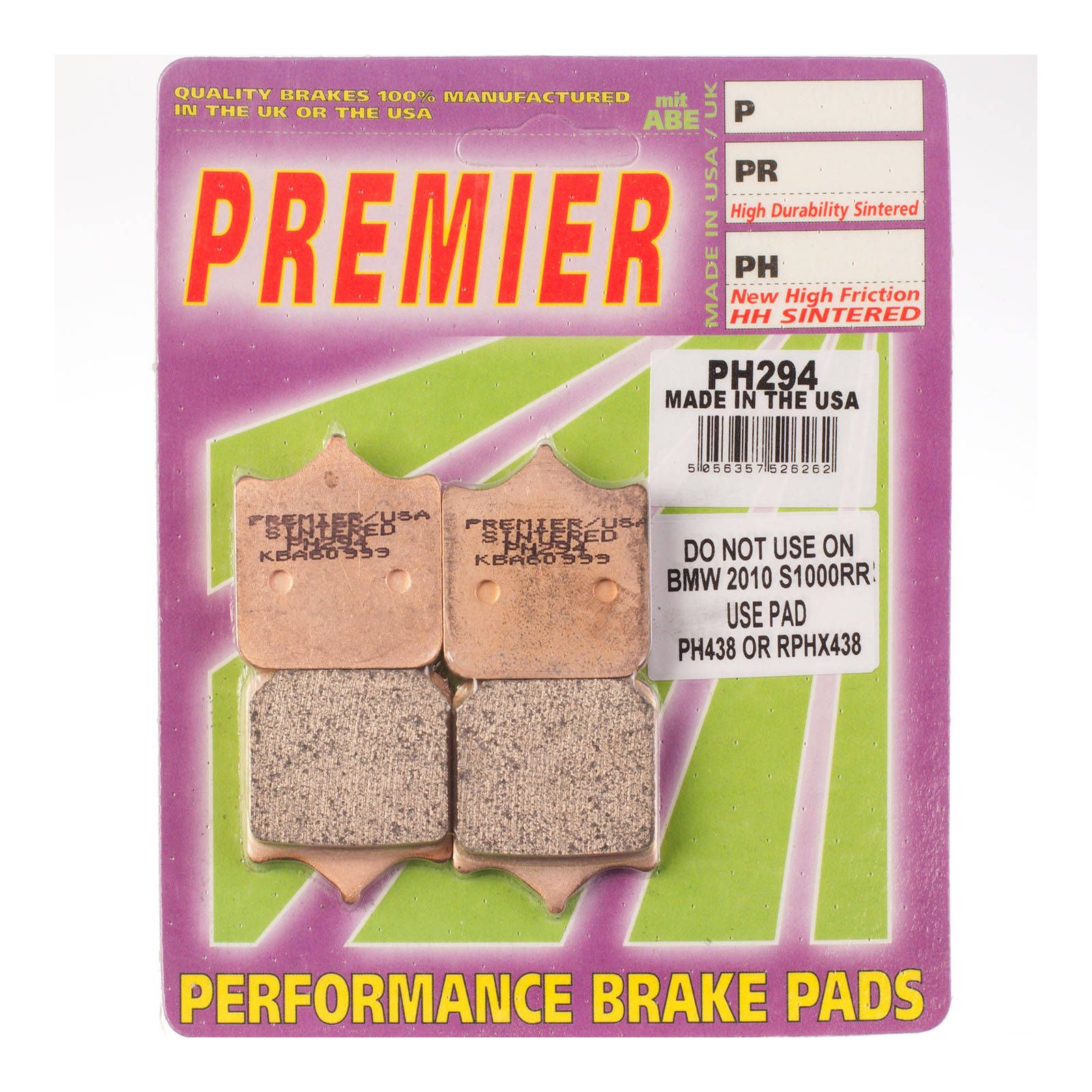New PREMIER Brake Pad - PH Street Sintered (GF177S3) #PBPH294