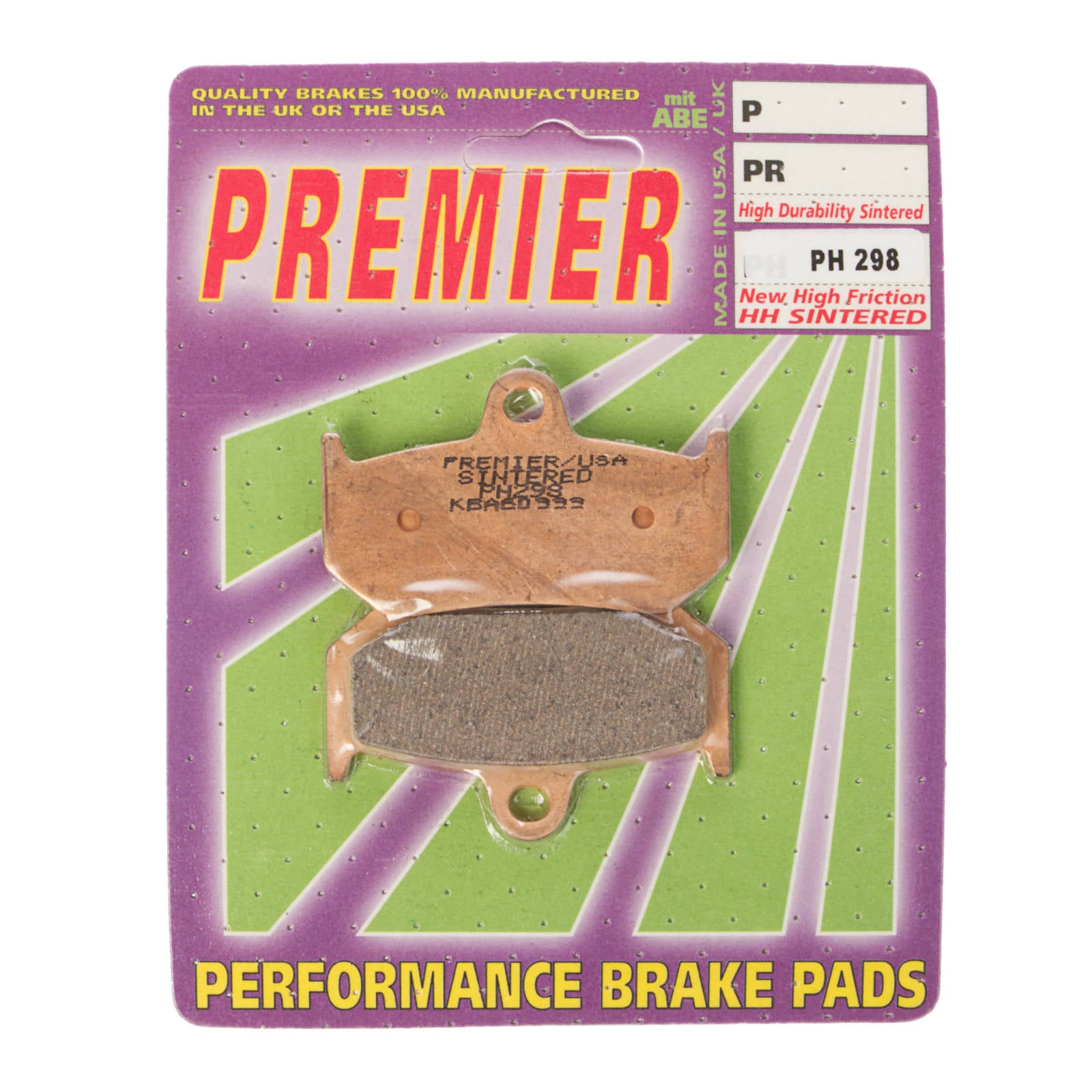 New PREMIER Brake Pad - PH Street Sintered (GF235S3) #PBPH298 | Australian Moto Spares