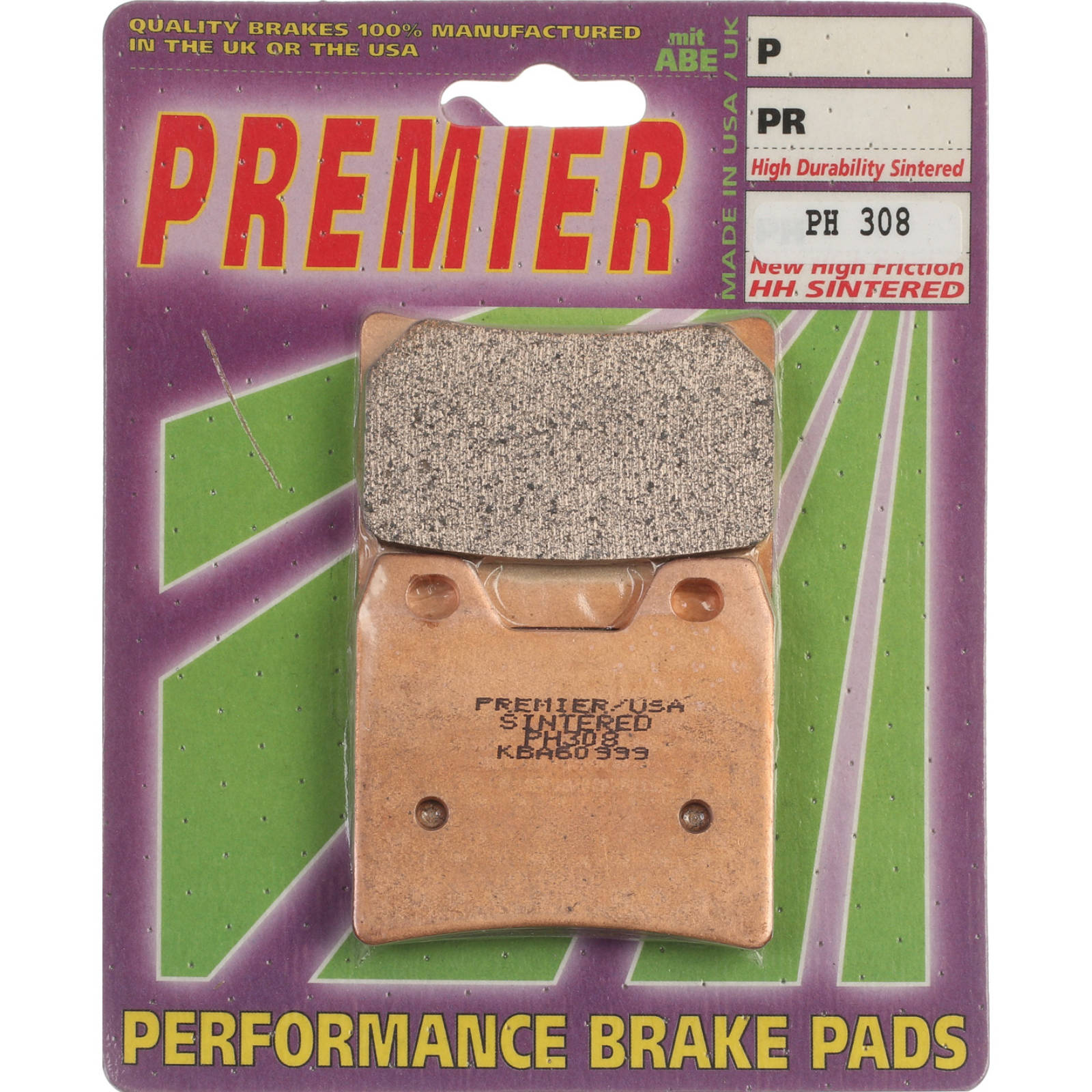 New PREMIER Brake Pad - PH Street Sintered (GF222S3) #PBPH308 | Australian Moto Spares