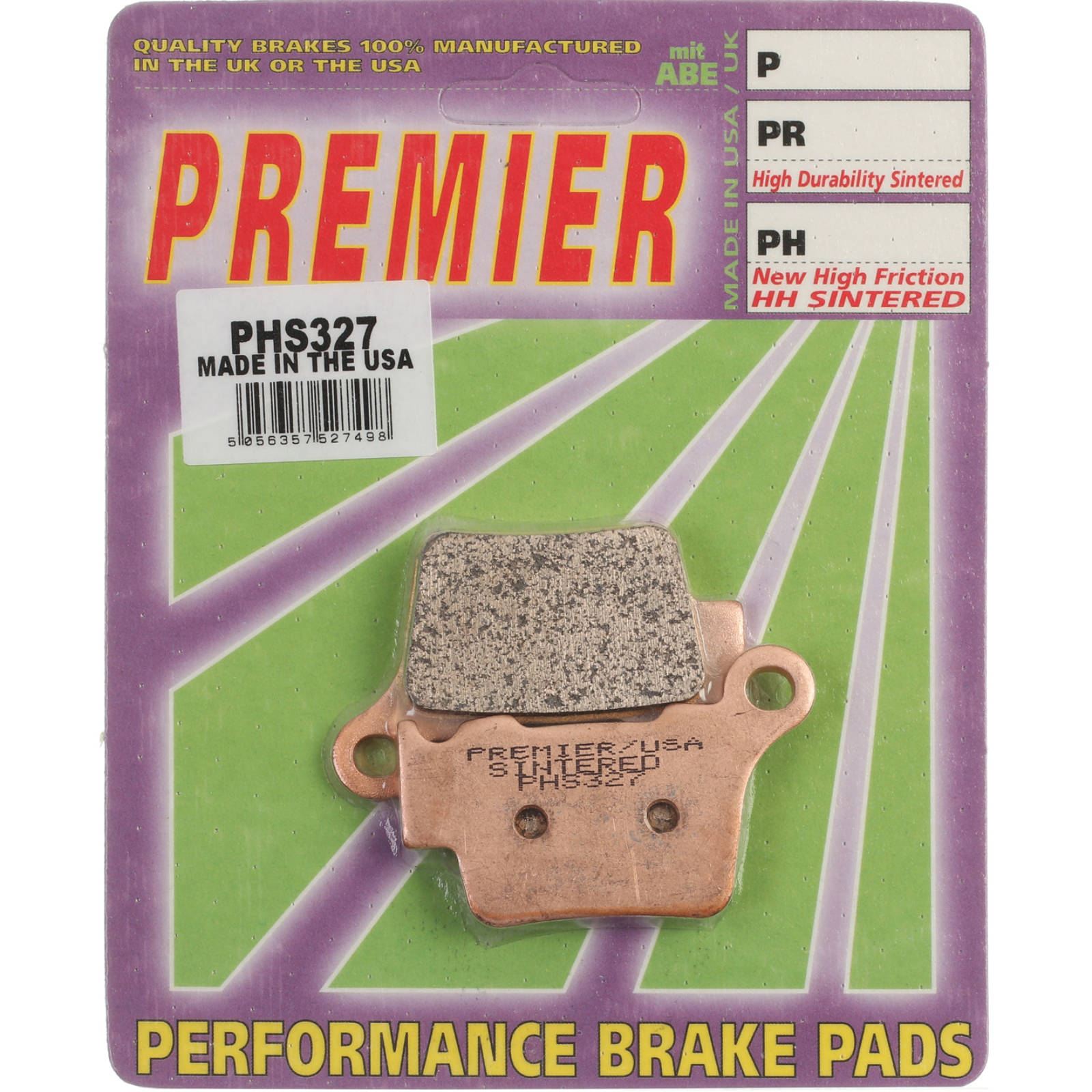 New PREMIER Brake Pads - PH Street Sintered #PBPH327 | Australian Moto Spares