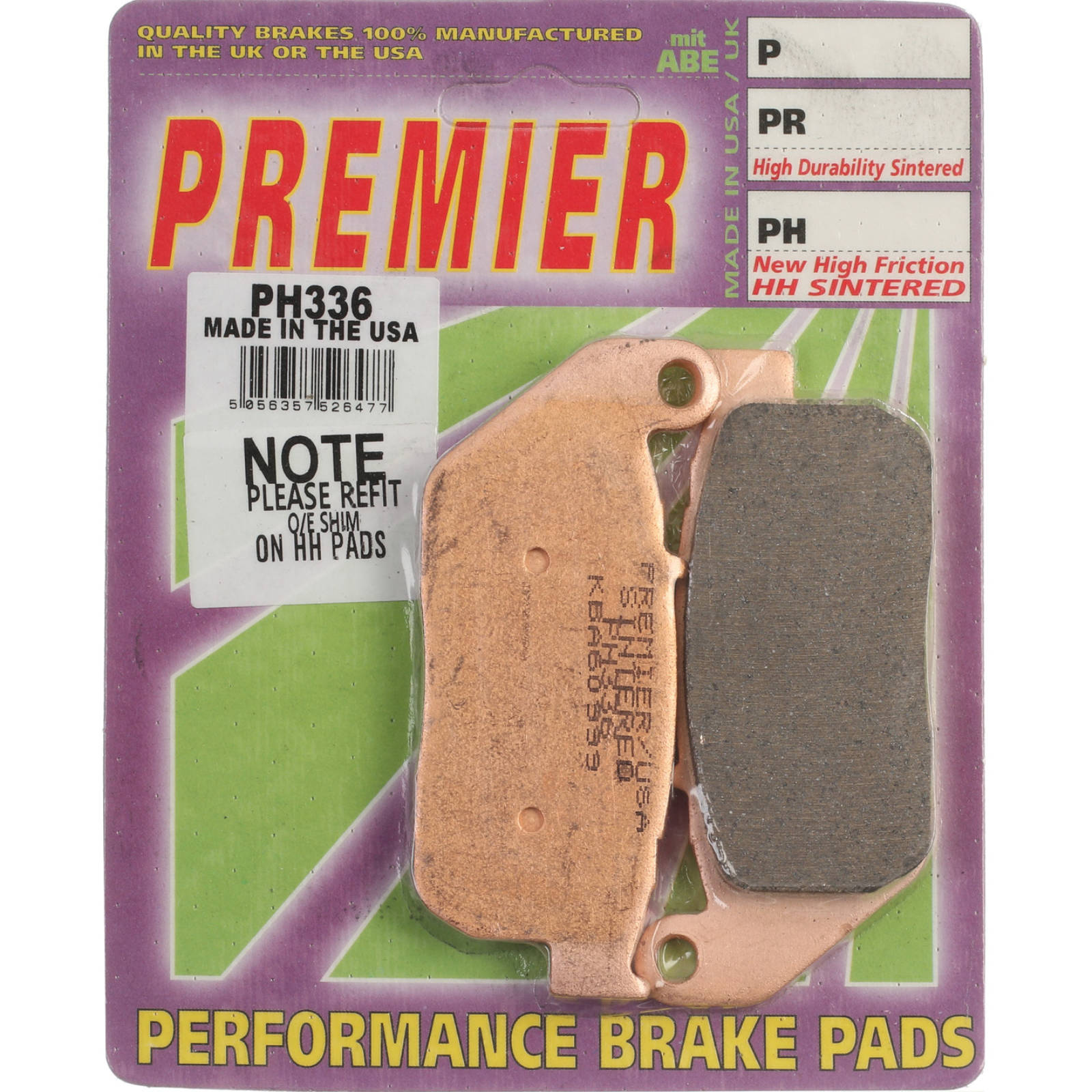 New PREMIER Brake Pad - PH Street Sintered (GF272S3) #PBPH336 | Australian Moto Spares