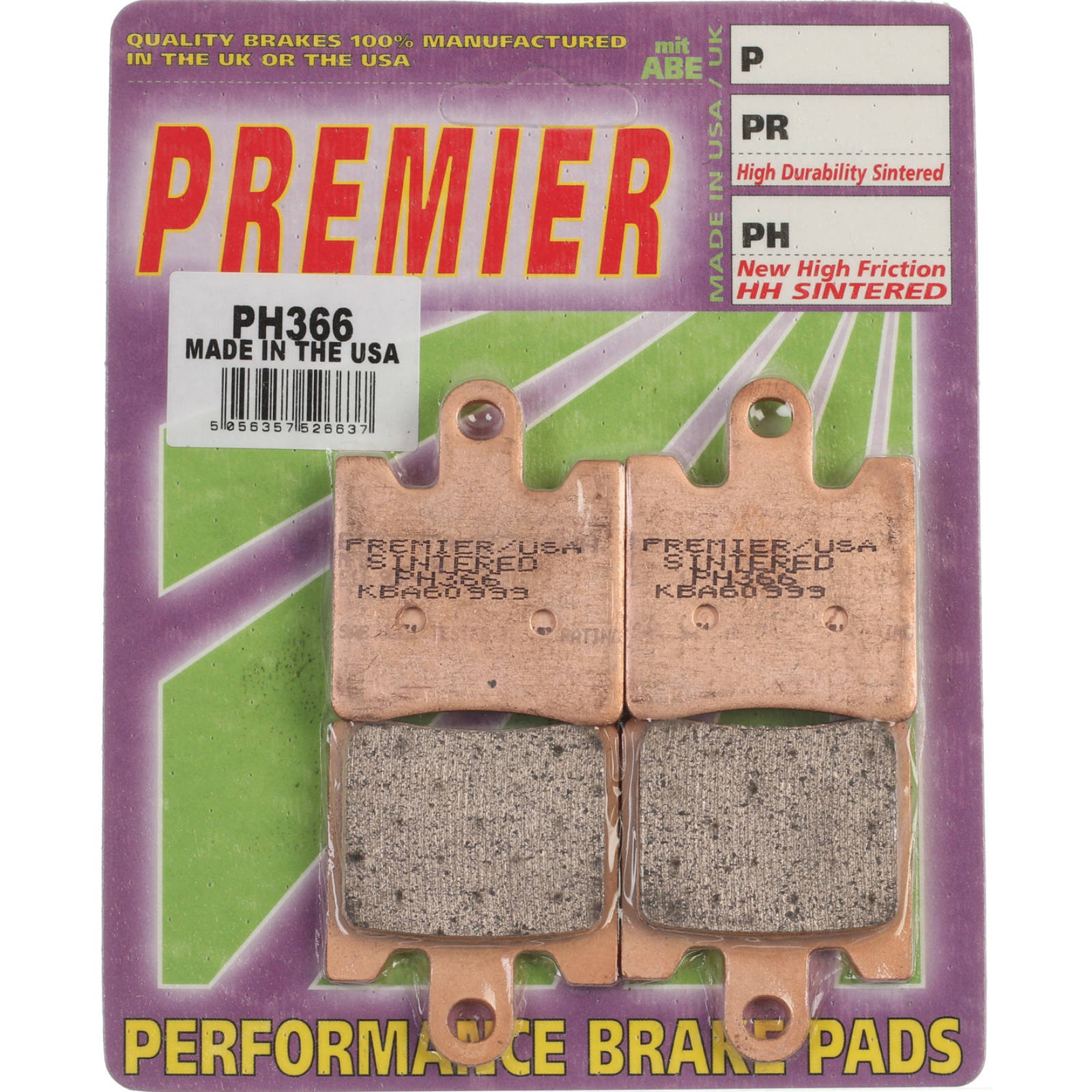 New PREMIER Brake Pad - PH Street Sintered (GF326S3) #PBPH366 | Australian Moto Spares