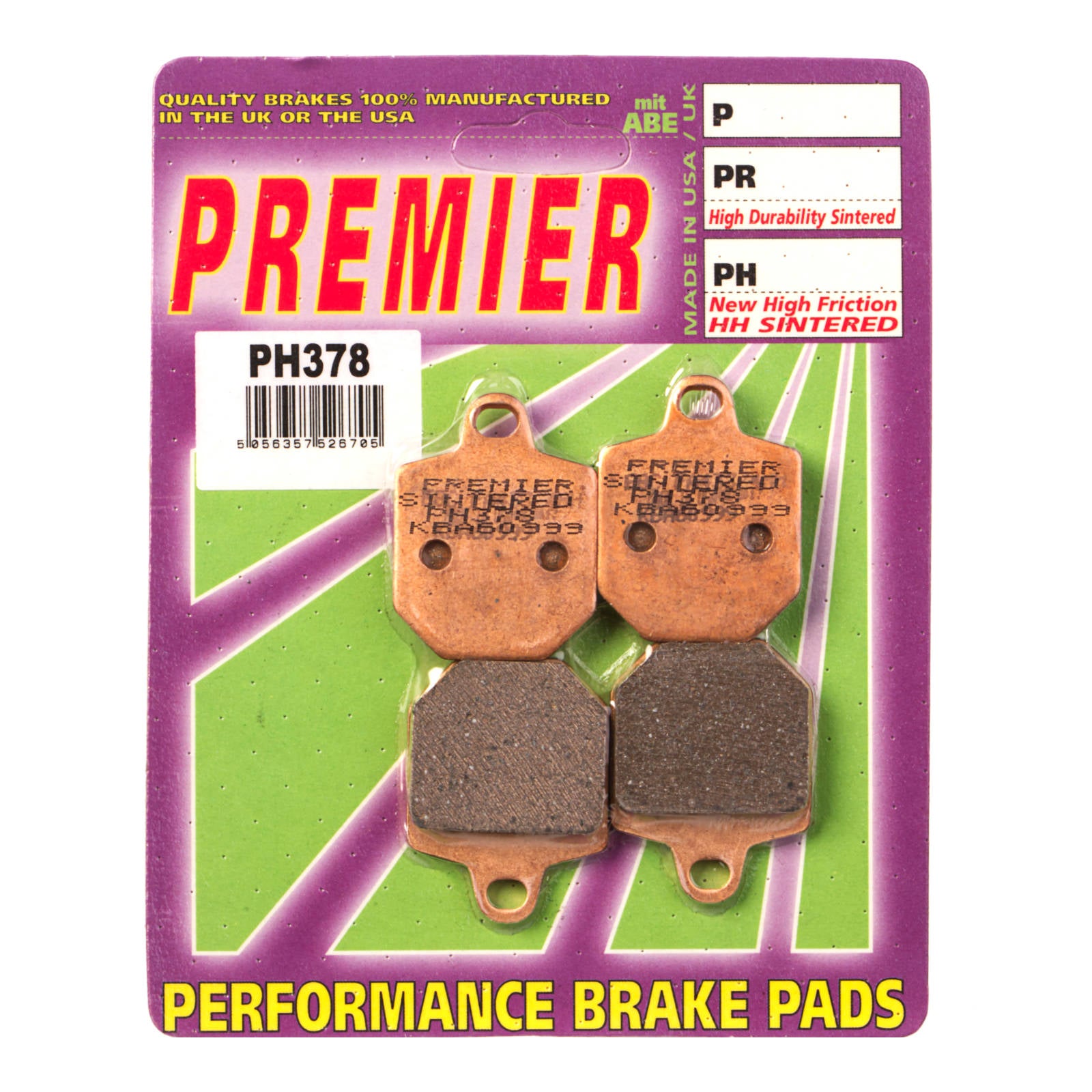 New PREMIER Brake Pads - PH Street Sintered #PBPH378 | Australian Moto Spares
