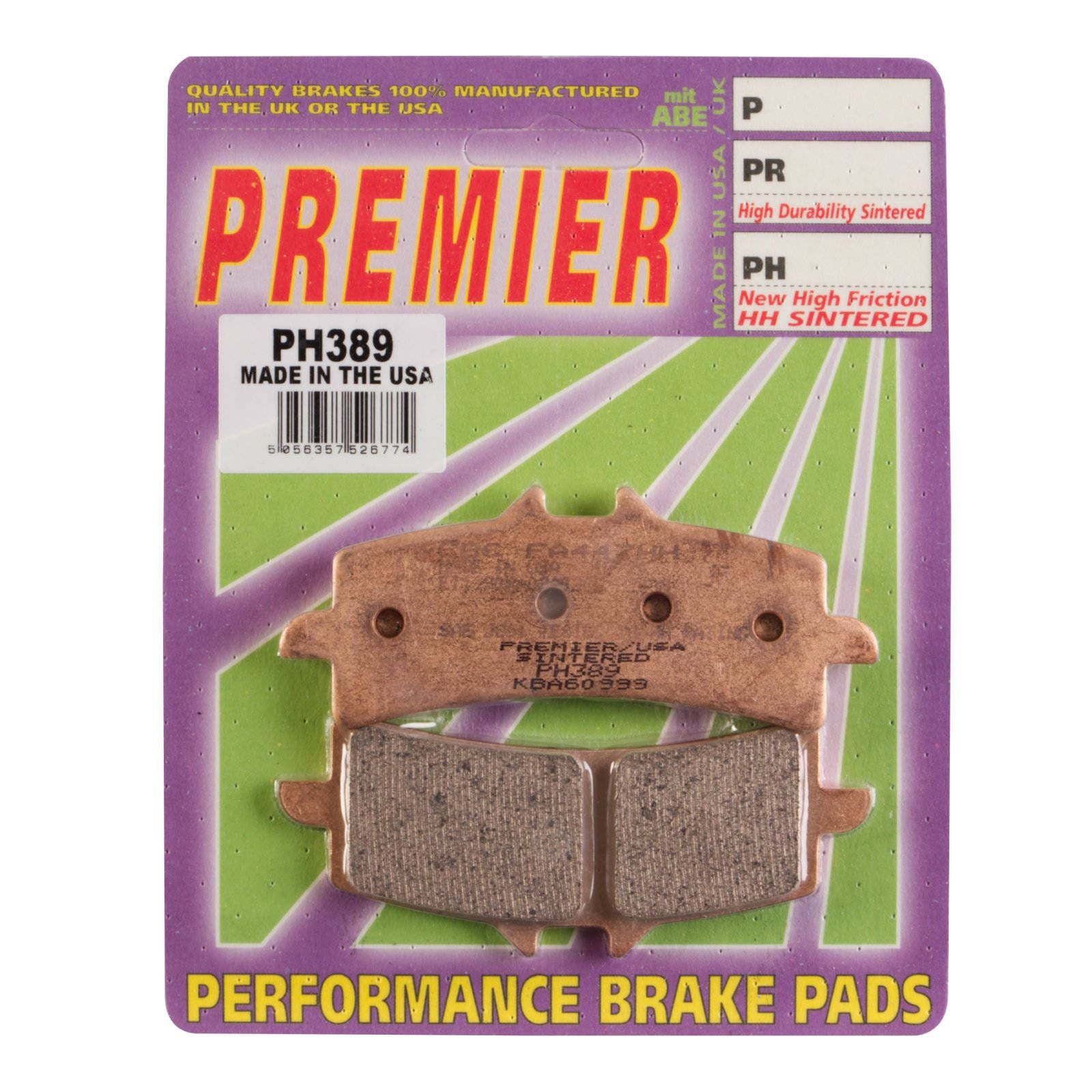 New PREMIER Brake Pad - PH Street Sintered (GF258S3) #PBPH389