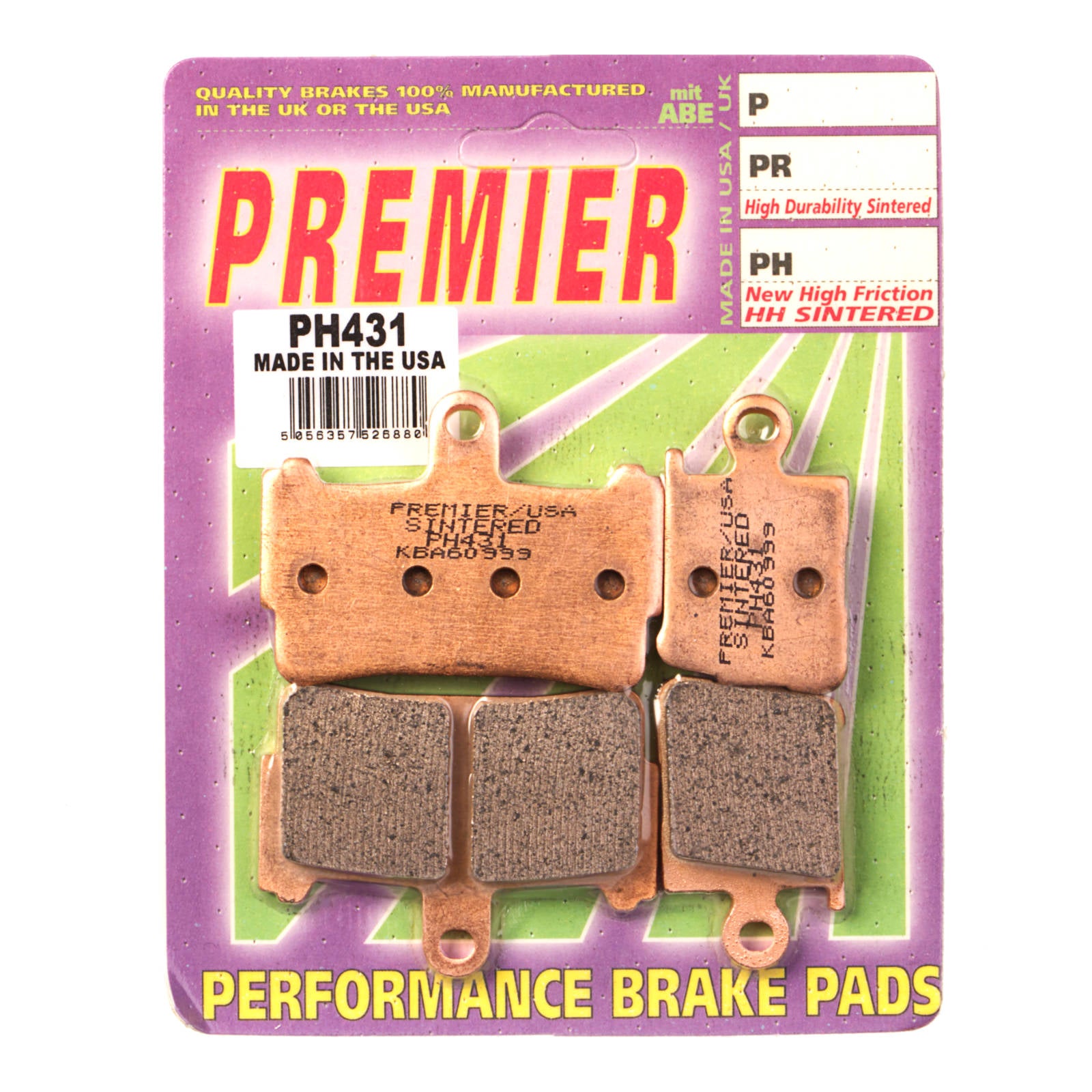 New PREMIER Brake Pad - PH Street Sintered (GF298S3) #PBPH431 | Australian Moto Spares